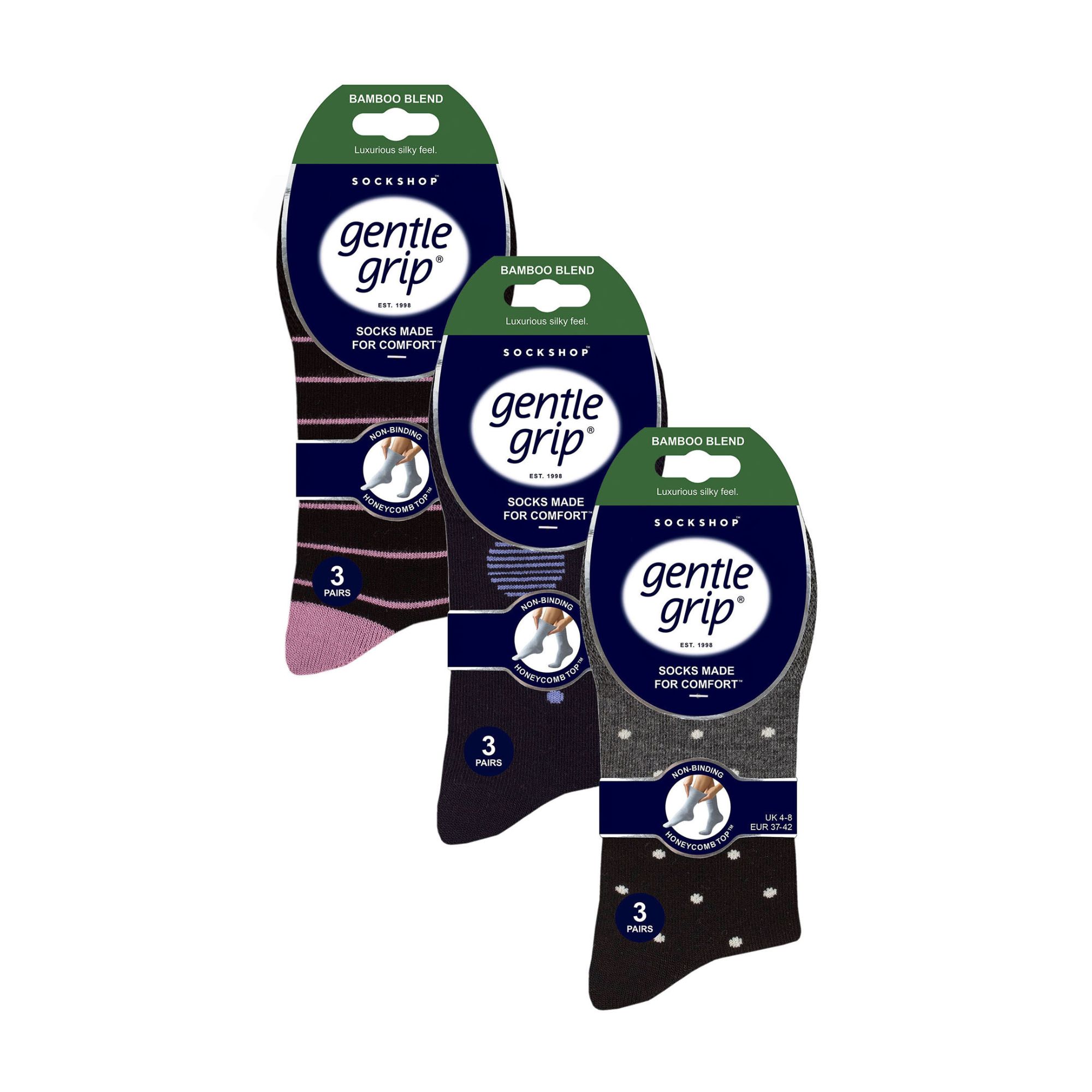 9er Pack Damen Bambus Socken Ohne Gummibund Extra Weit | Gentle Grip - Bild 3 von 31