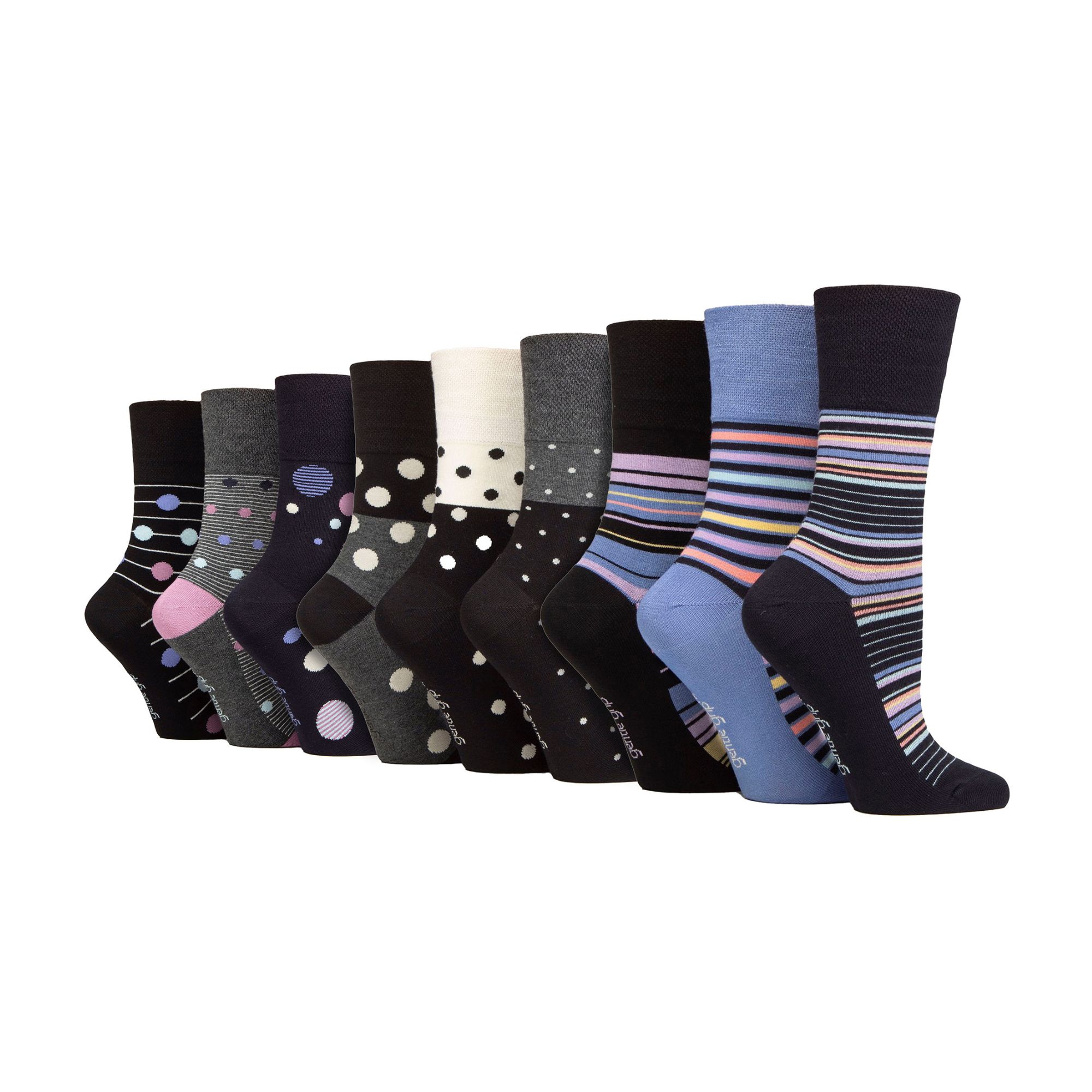 9er Pack Damen Bambus Socken Ohne Gummibund Extra Weit | Gentle Grip - Bild 7 von 31