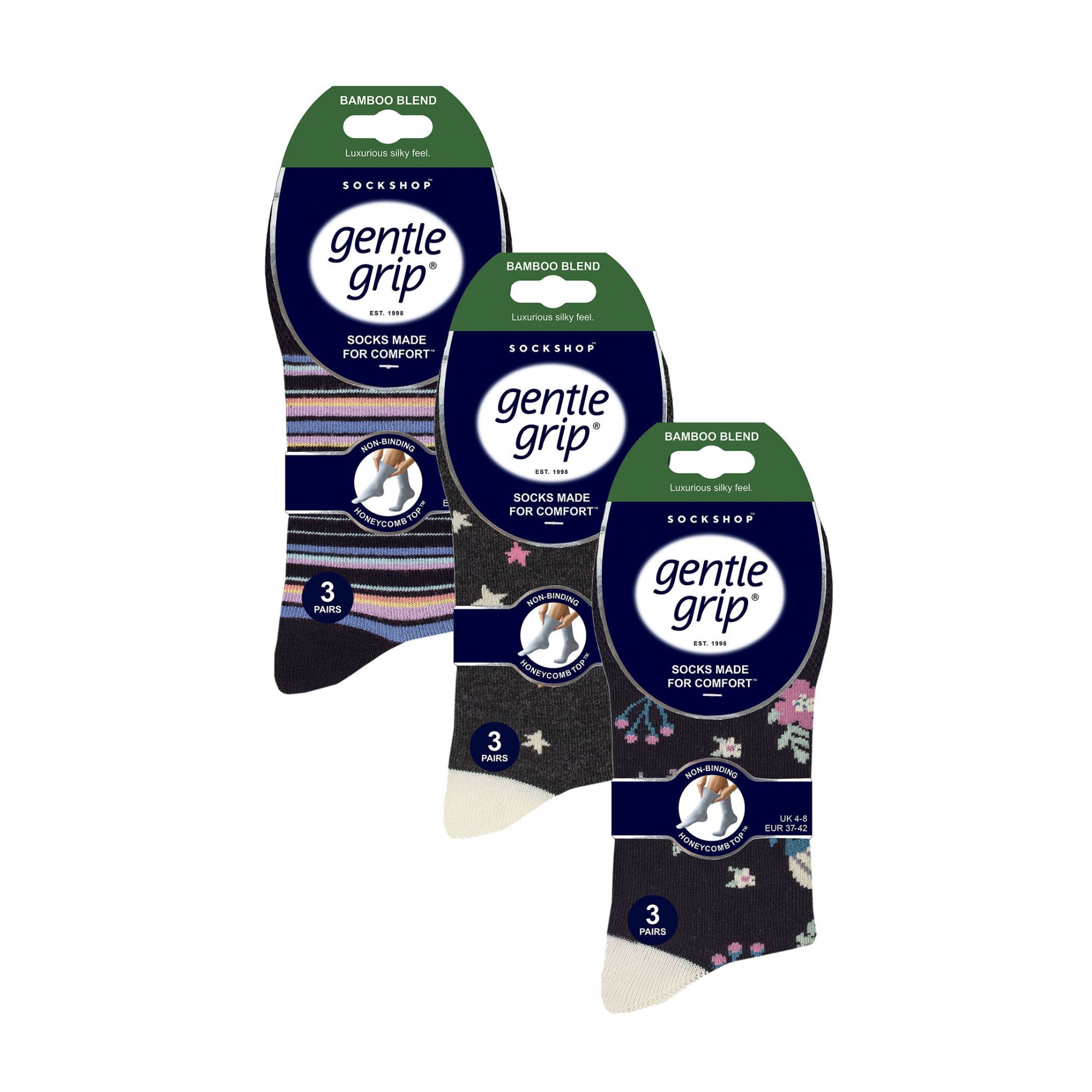 9er Pack Damen Bambus Socken Ohne Gummibund Extra Weit | Gentle Grip - Bild 18 von 31