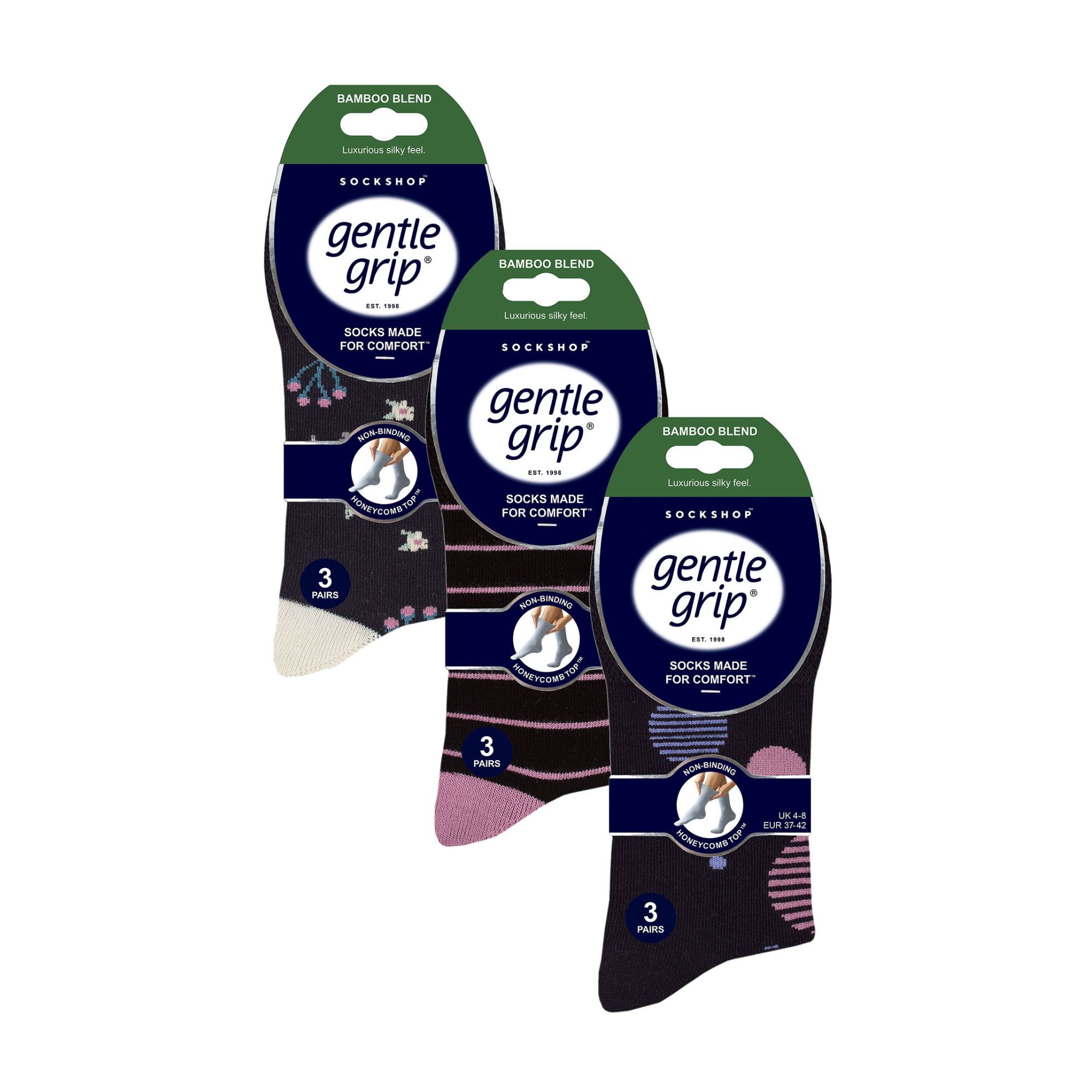 9er Pack Damen Bambus Socken Ohne Gummibund Extra Weit | Gentle Grip - Bild 28 von 31