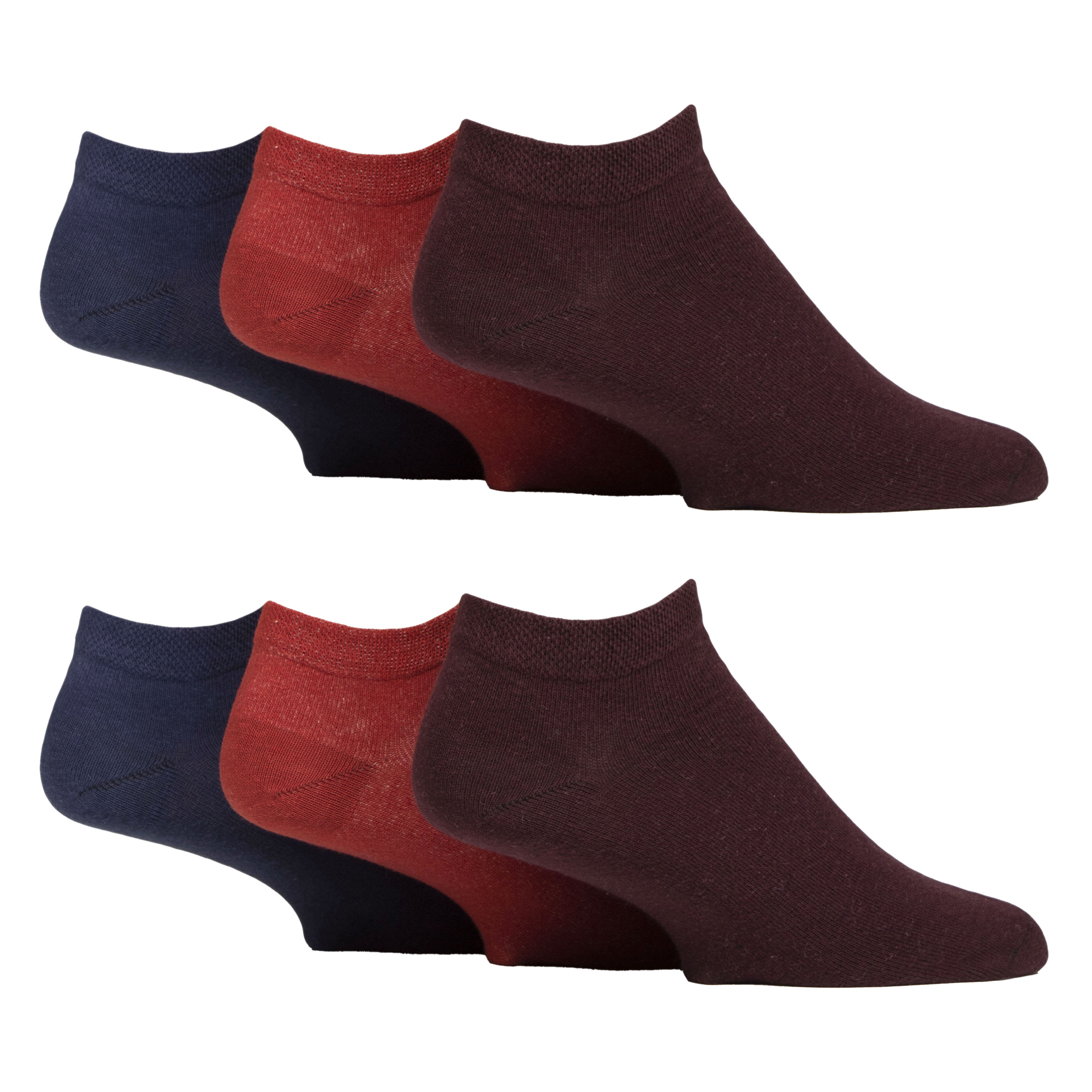 6 Pack Mens Diabetic Trainer Socks | Loose Top Wide Ankle Socks - Foto 14 di 16