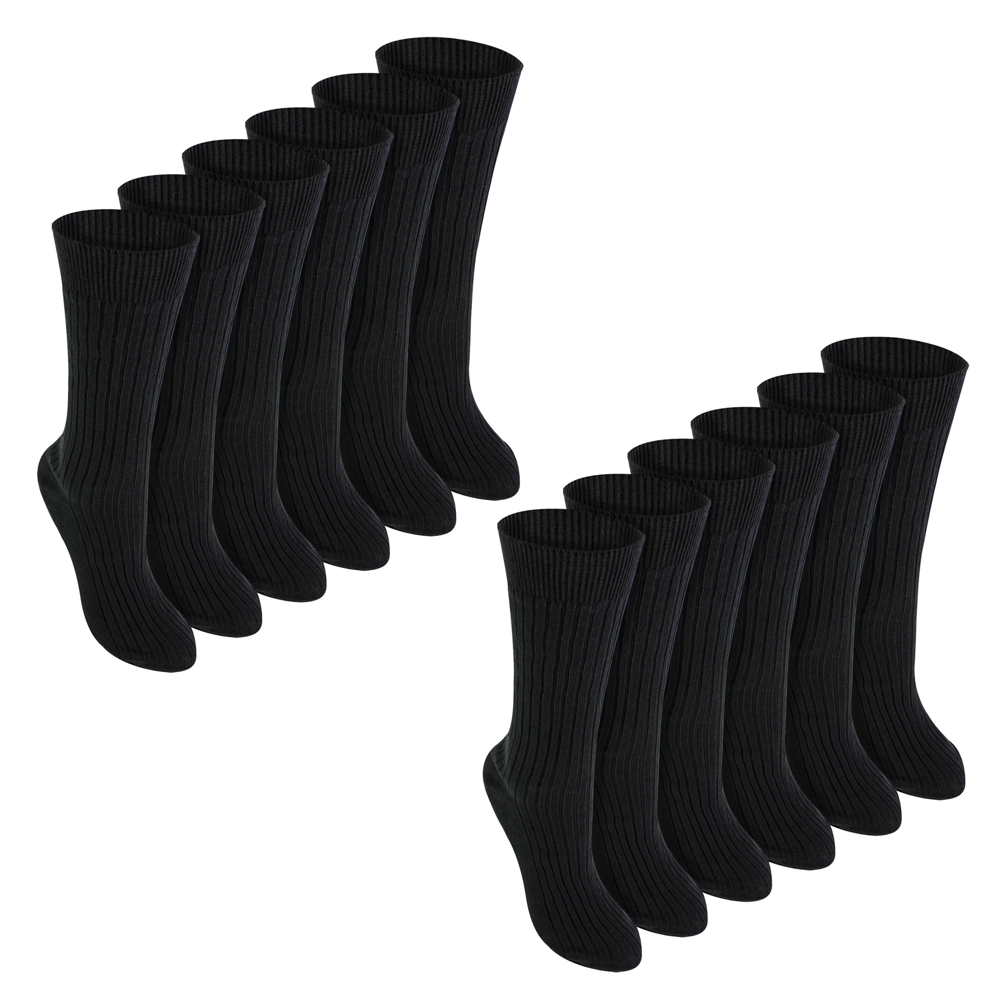 12 Pair Multipack Kids 100% Cotton Socks | Sock Snob | Black Socks for School - Picture 2 of 6