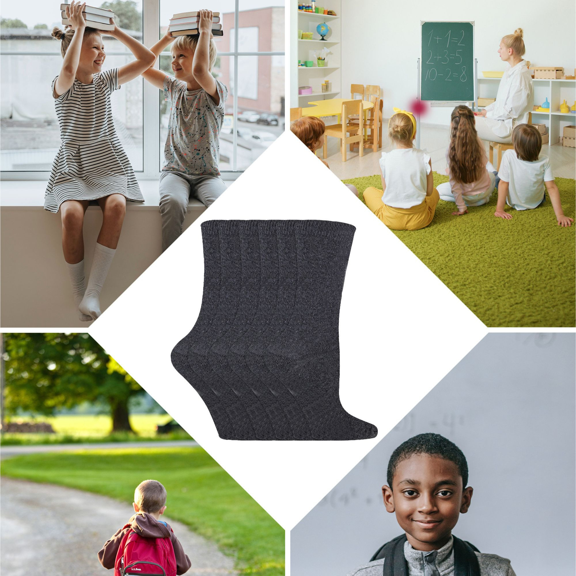 Sock Snob 12 Multipack Kids Bamboo Socks | Summer School Socks | Girls & Boys - Picture 14 of 21