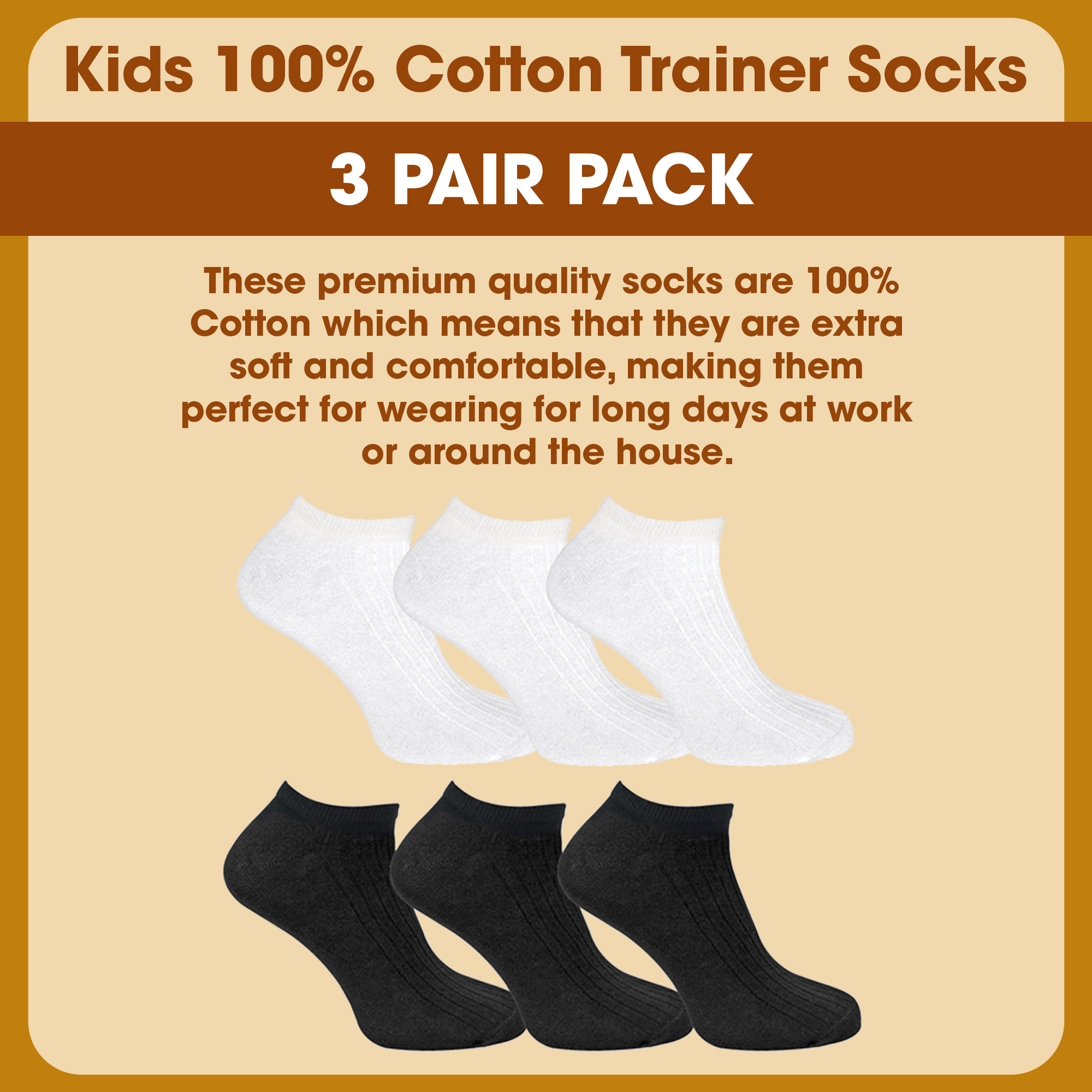 Pack de 3 calcetines deportivos 100 % algodón para niños - Imagen 9 de 11