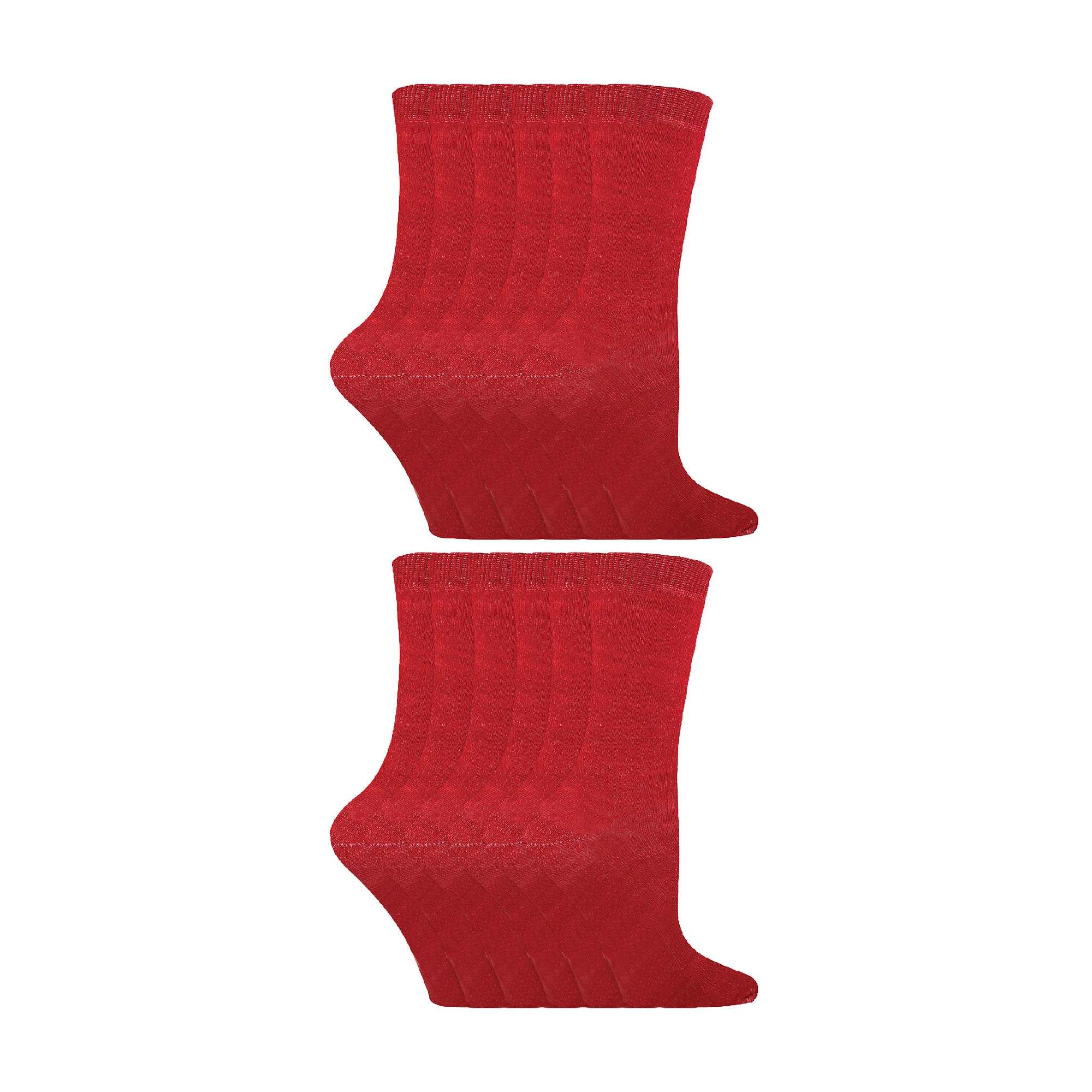 Kids Cotton Solid School Socks | 12 Pair Crew Casual Dress Socks | Boys & Girls - Picture 32 of 56