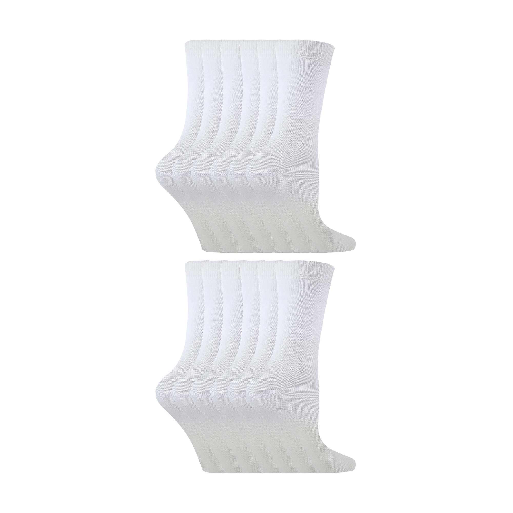 Kids Cotton Solid School Socks | 12 Pair Crew Casual Dress Socks | Boys & Girls - Picture 37 of 56