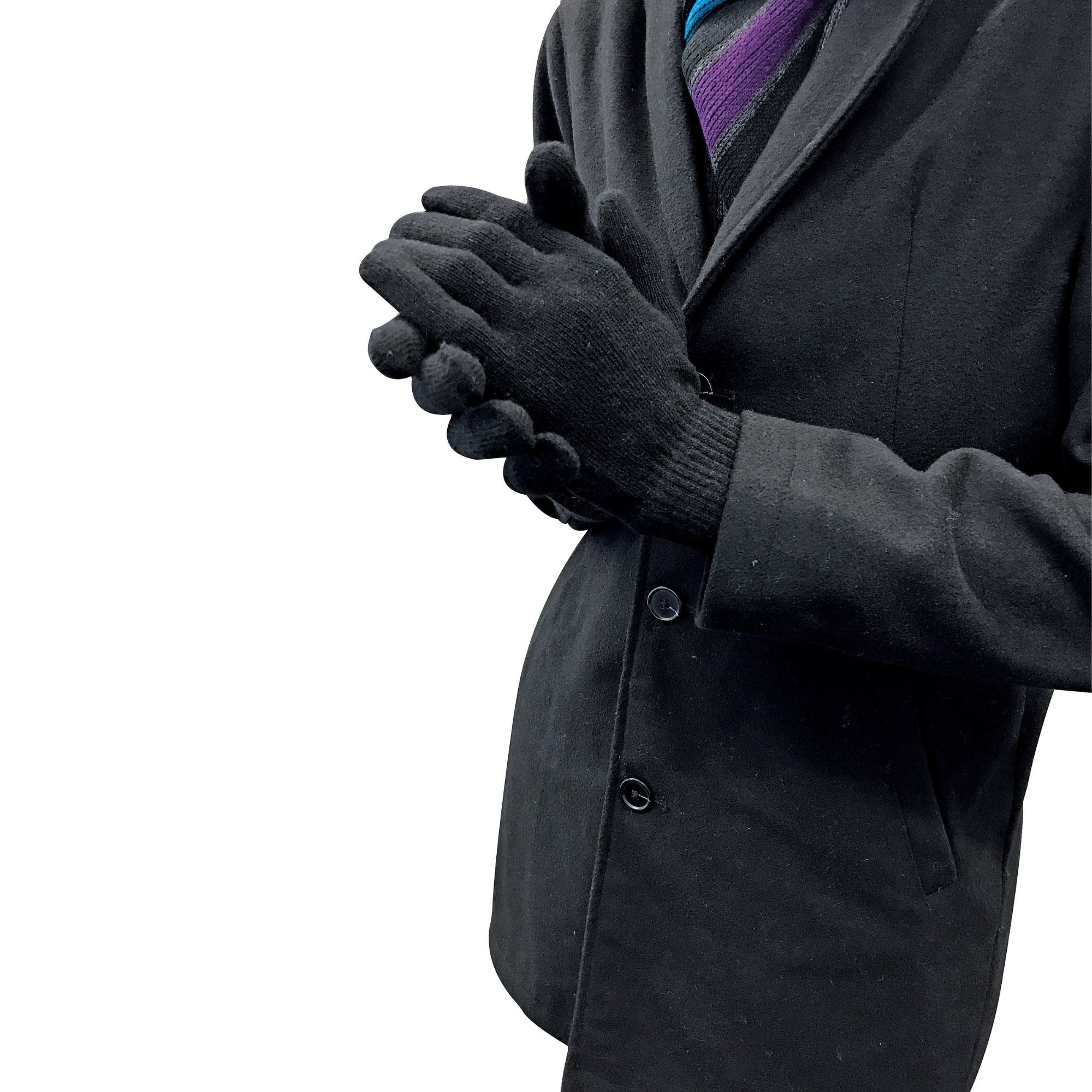 Mens Thin Knitted Winter Magic Thermal Wool Gloves - Picture 8 of 13