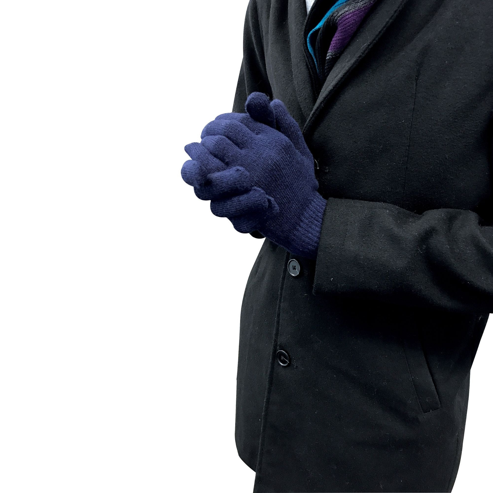 Mens Thin Knitted Winter Magic Thermal Wool Gloves - Picture 13 of 13