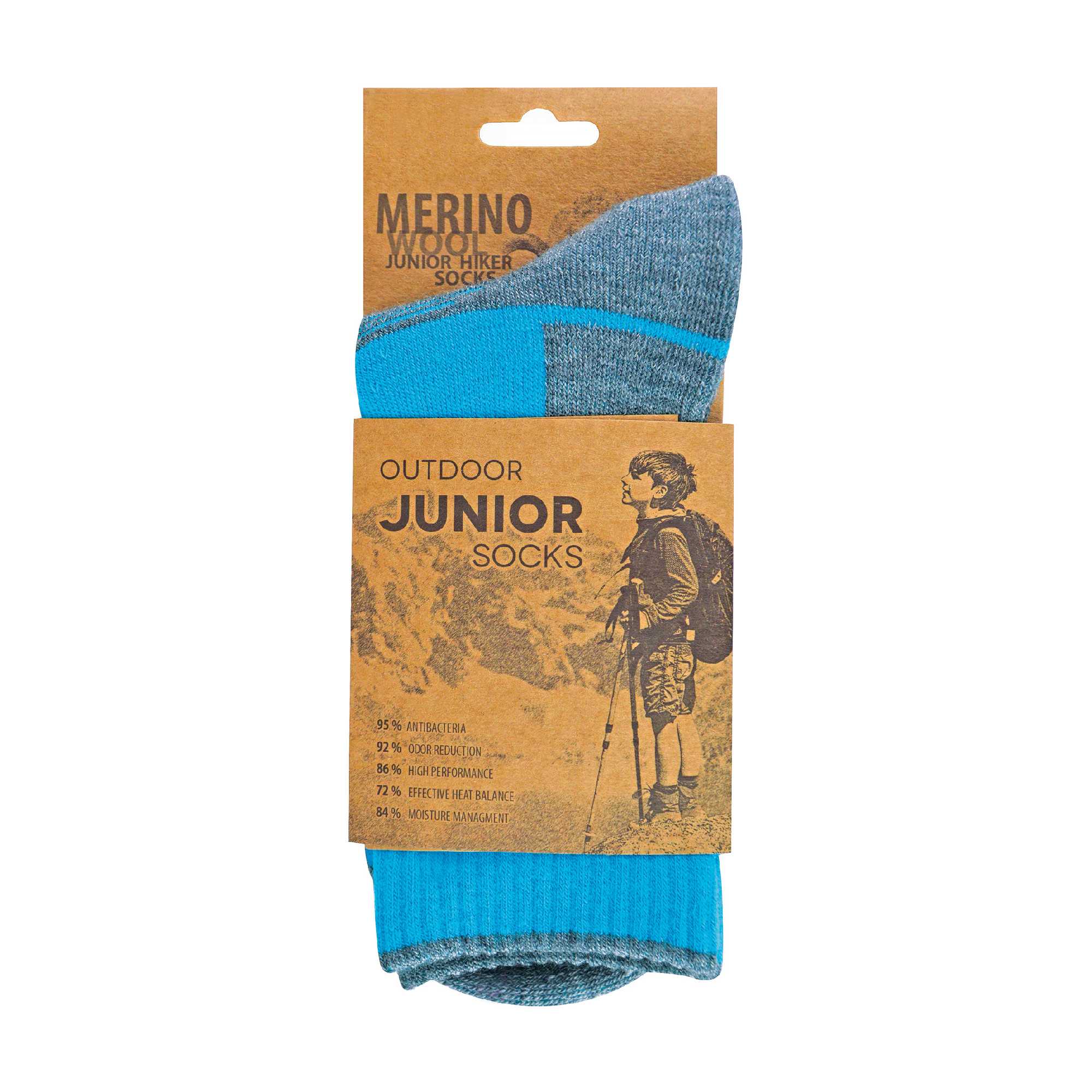 1 Pack Kids Merino Wool Hiking Socks - Picture 8 of 21