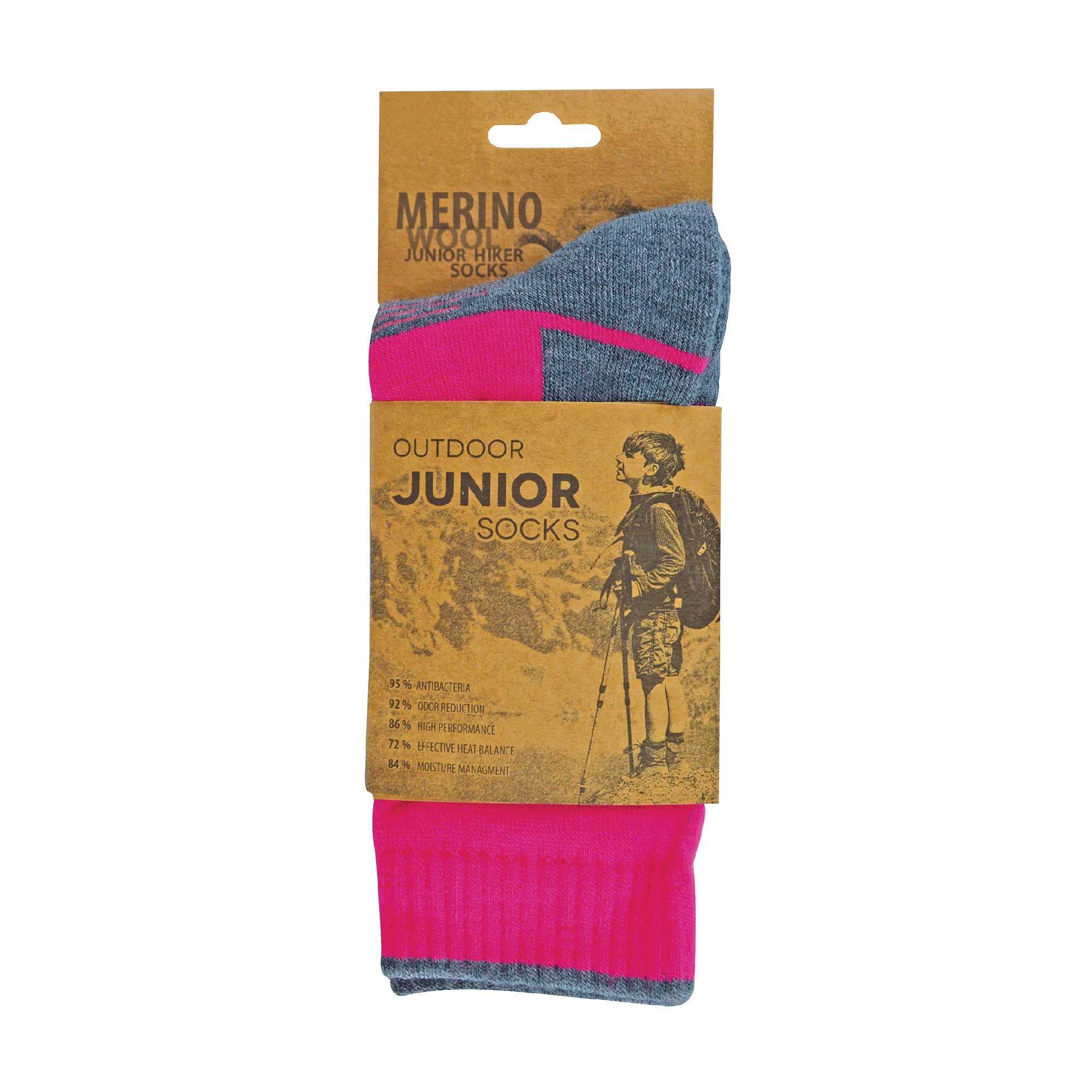 1 Pack Kids Merino Wool Hiking Socks - Picture 3 of 21