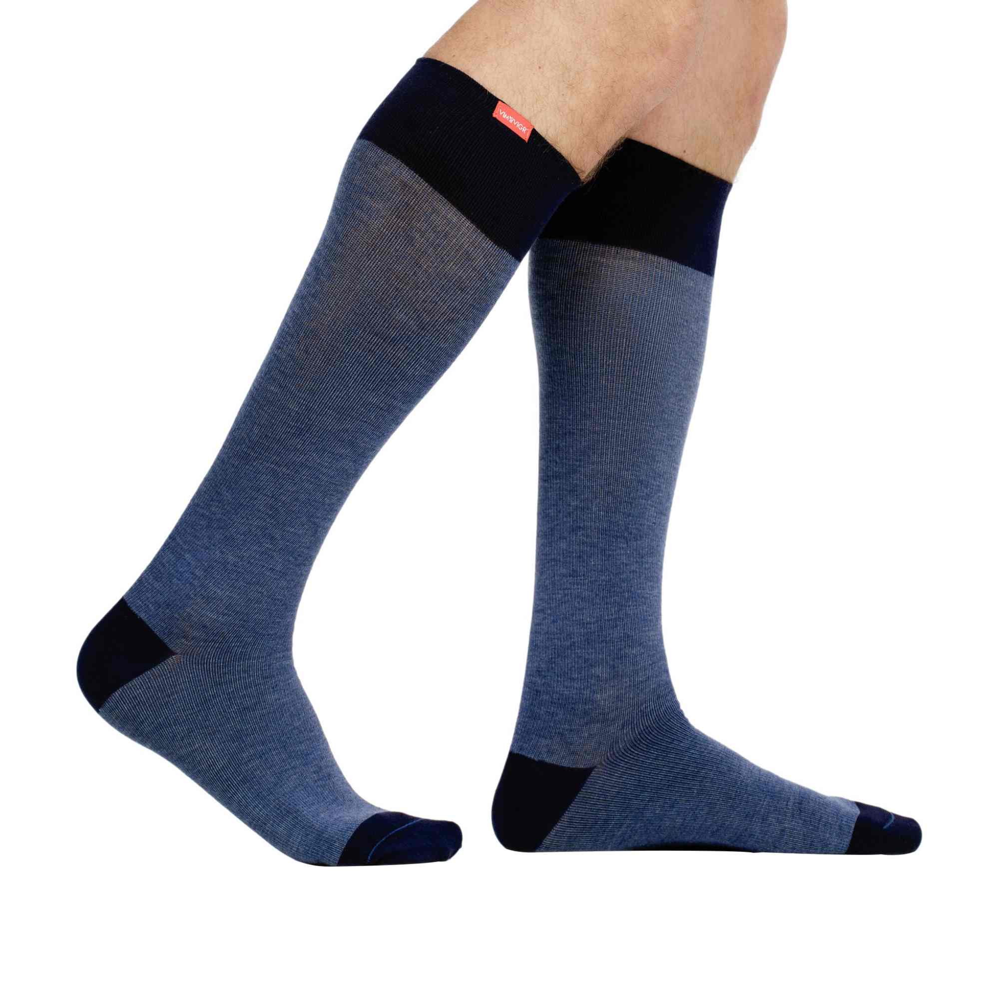 VIM&VIGR - Chaussettes Contention points de vente Mollet Large Femme Homme | Coton 20-30 mmhg