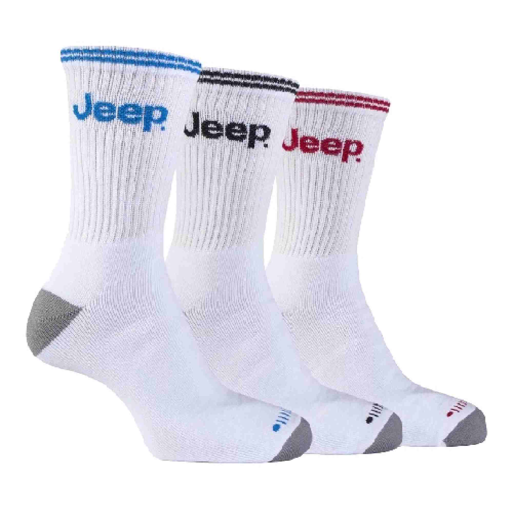Paquete de 3 calcetines deportivos ligeros acolchados de algodón clásicos para hombre Jeep - Imagen 2 de 3