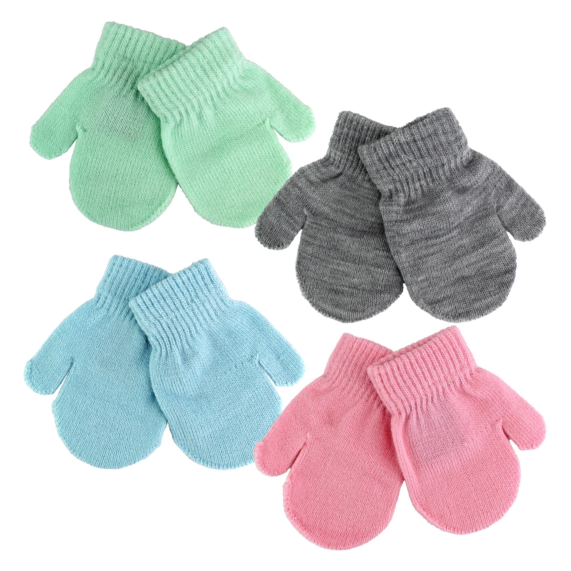 Baby Baby Gloves by Sock Snob - 4 Multi Pack Cotton Striped Cute Gloves - Produktbild 2