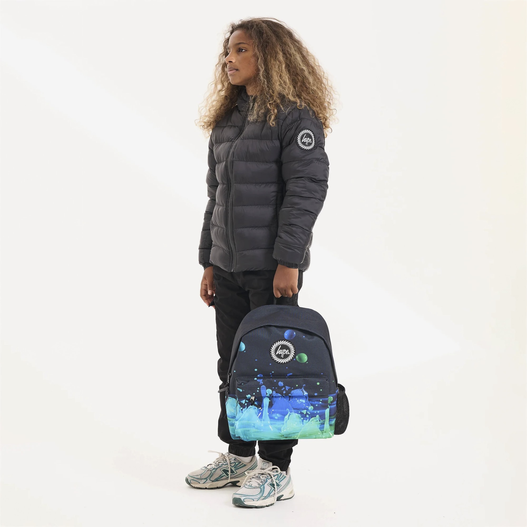 HYPE - Kids Black Puffer Jacket Hooded Warm Quilted Winter Coat