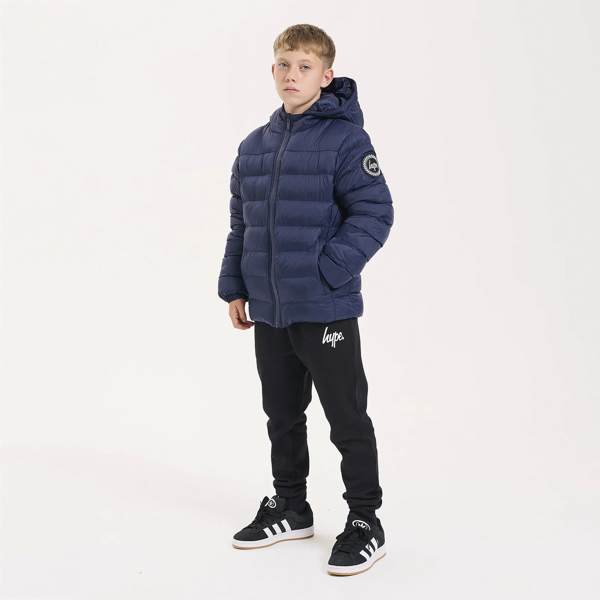 HYPE - Kids Navy Puffer Jacket Hooded Warm Quilted Winter Coat - Produktbild 2