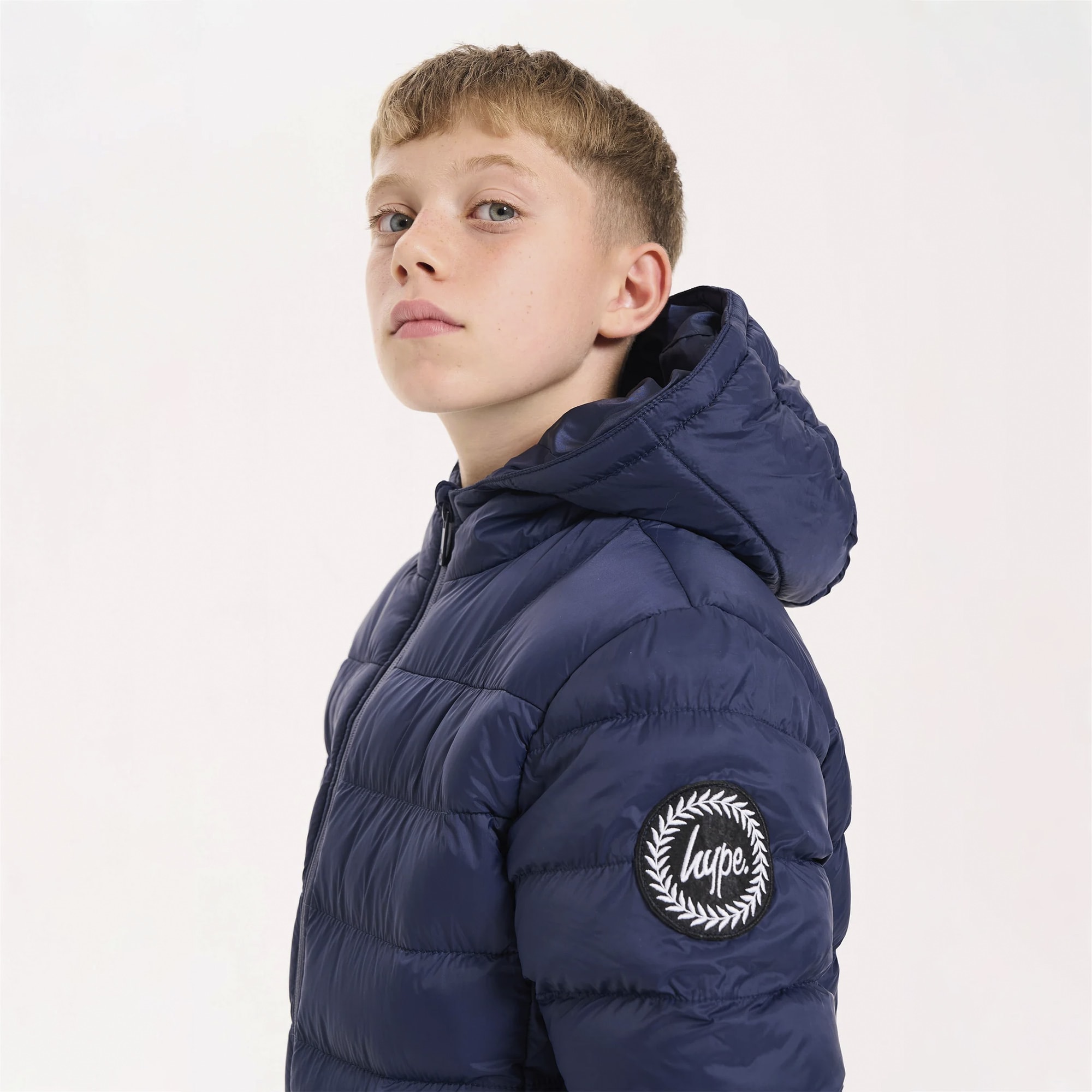 HYPE - Kids Navy Puffer Jacket Hooded Warm Quilted Winter Coat - Produktbild 3