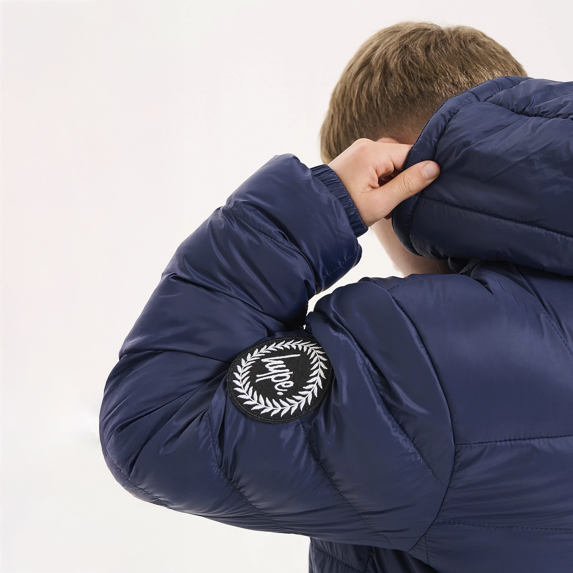 HYPE - Kids Navy Puffer Jacket Hooded Warm Quilted Winter Coat