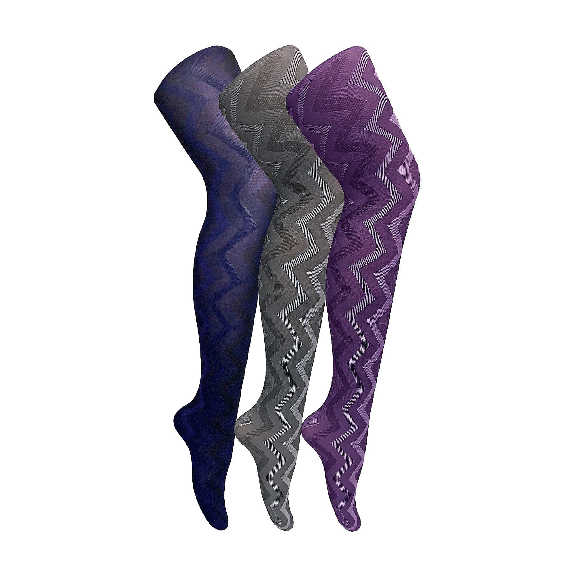 Womens 80 Denier Tights by Sock Snob - 3 Multi Pack Colourful Tights - 第 19/24 張圖片