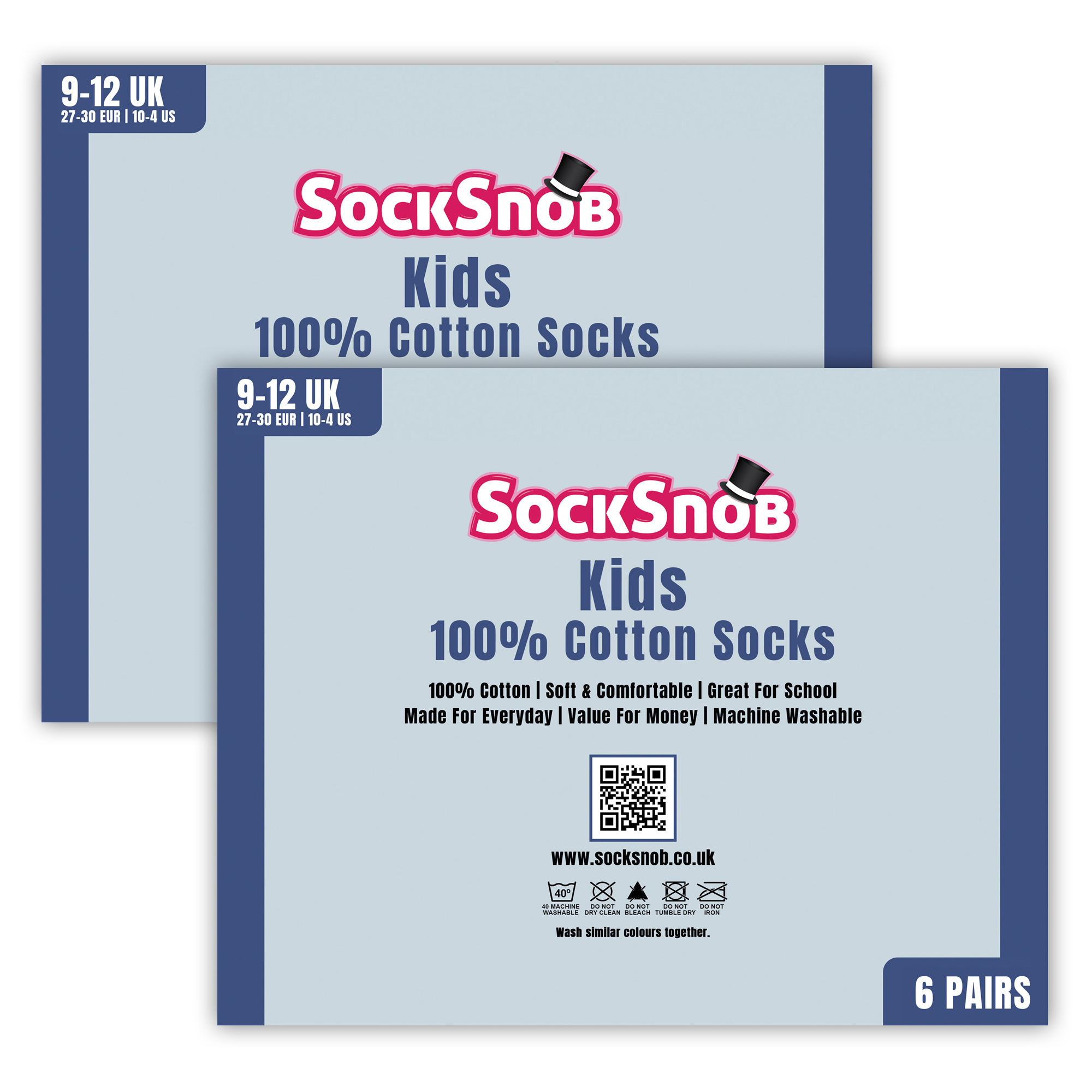 12 Pair Multipack Kids 100% Cotton Socks | Sock Snob | Black Socks for School - Picture 3 of 6
