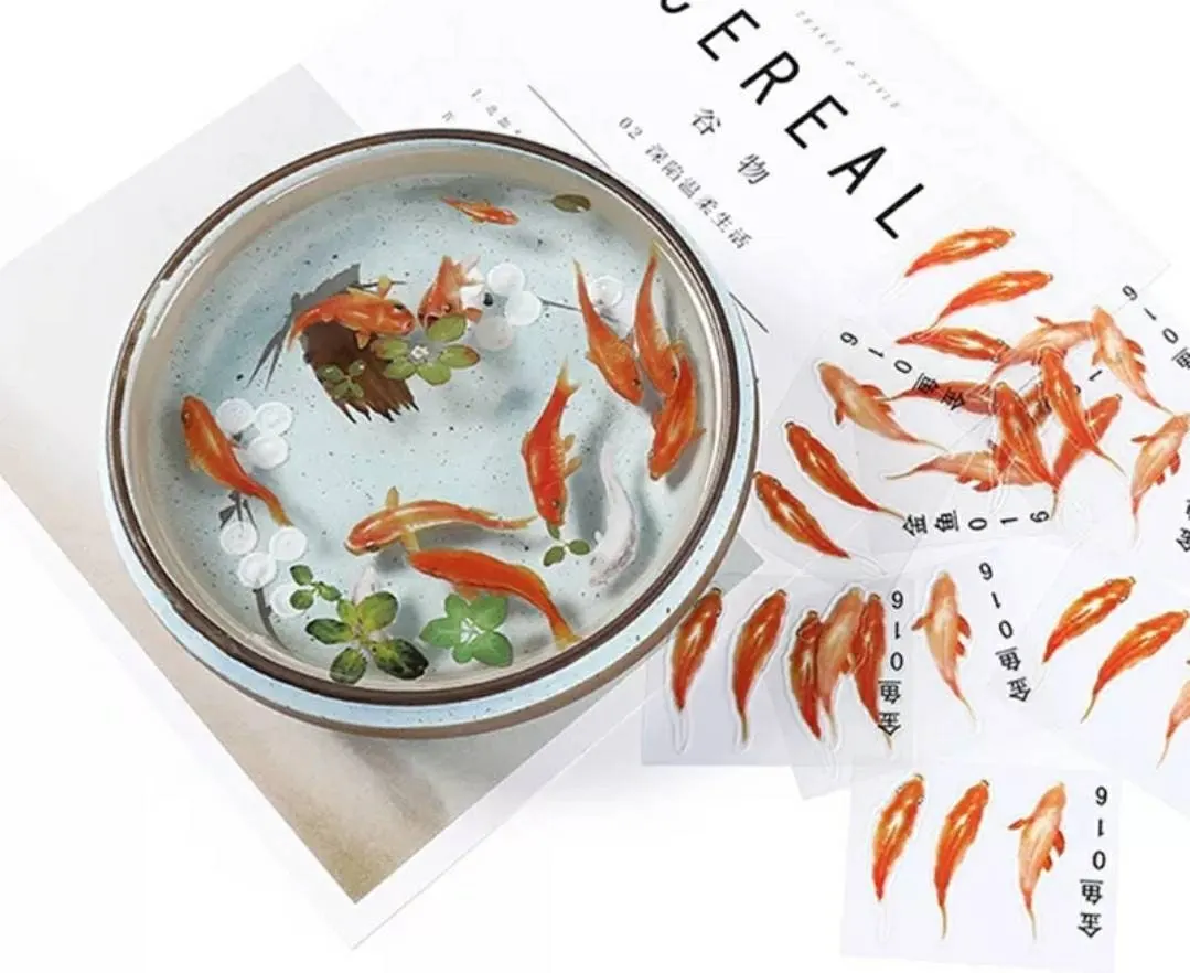 3D Goldfish Resin Stickers