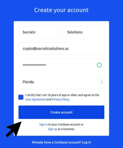 Create a Coinbase Account