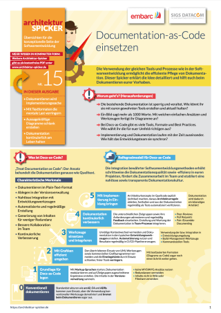 Documentation-as-Code einsetzen (Architektur-Spicker Nr. 15)