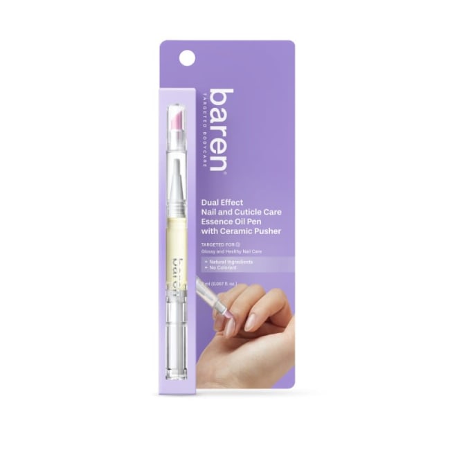 BAREN Dual Effect Nail and Cuticle Care Essence Oil Pen with Ceramic Pusher 2ml