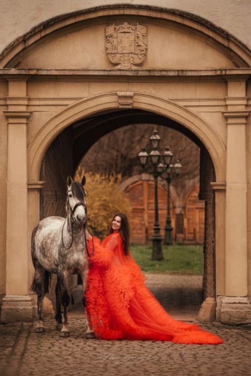 /_vercel/image?url=/Woman+in+red+dress+with+a+horse+in+front+of+a+castle+entrance.&w=1536&q=100