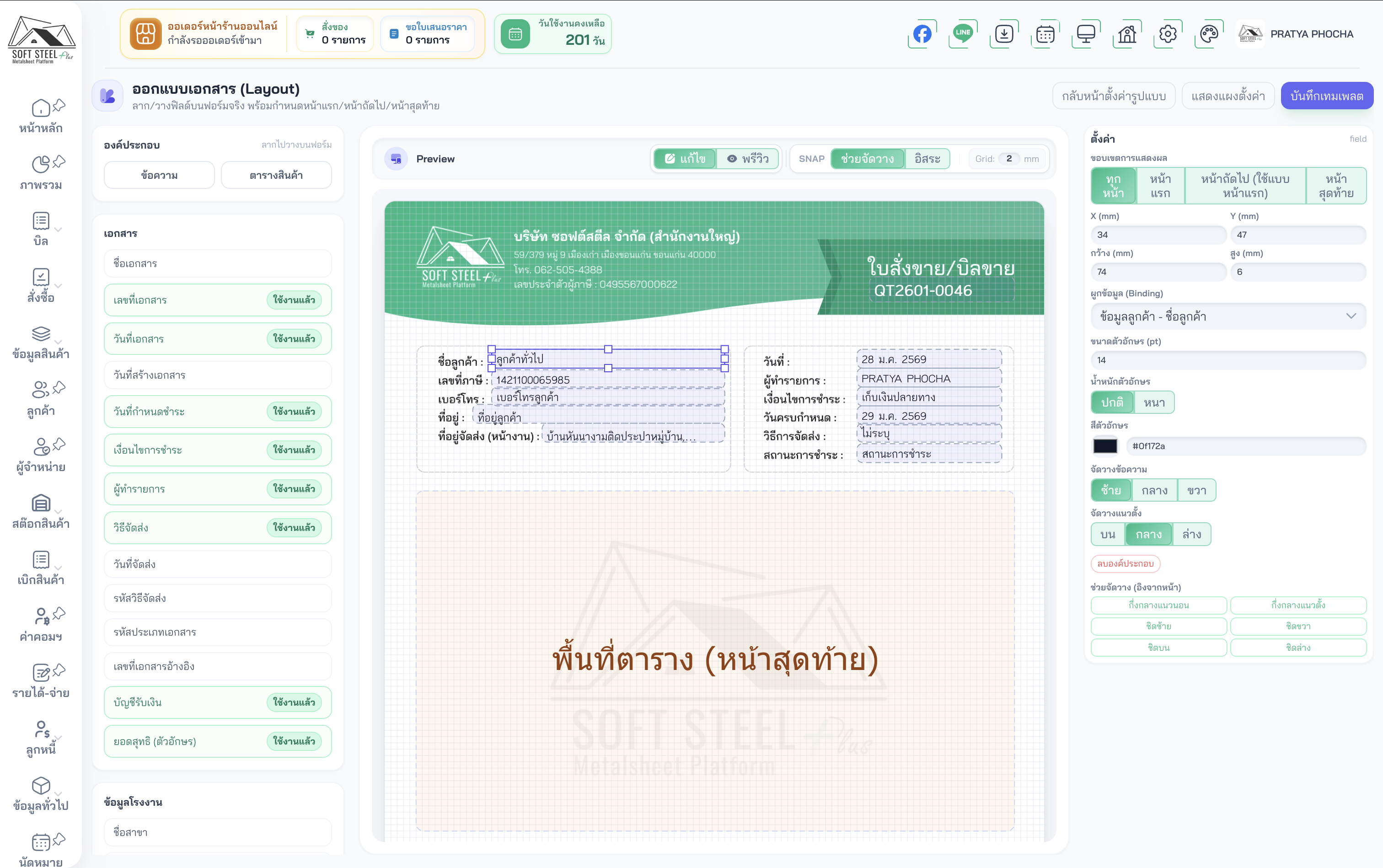 ภาพหน้าจอระบบ SoftSteel มุมมองที่ 5
