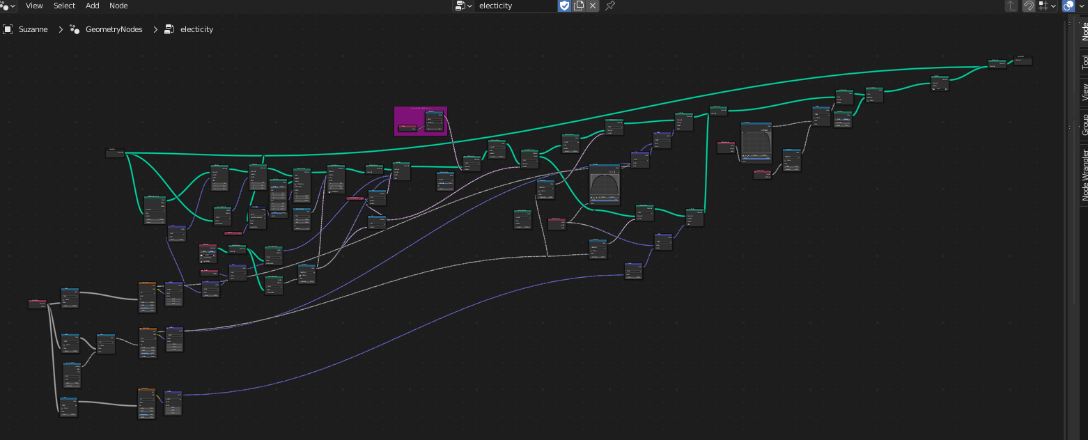 geometry nodes map of electricity asset