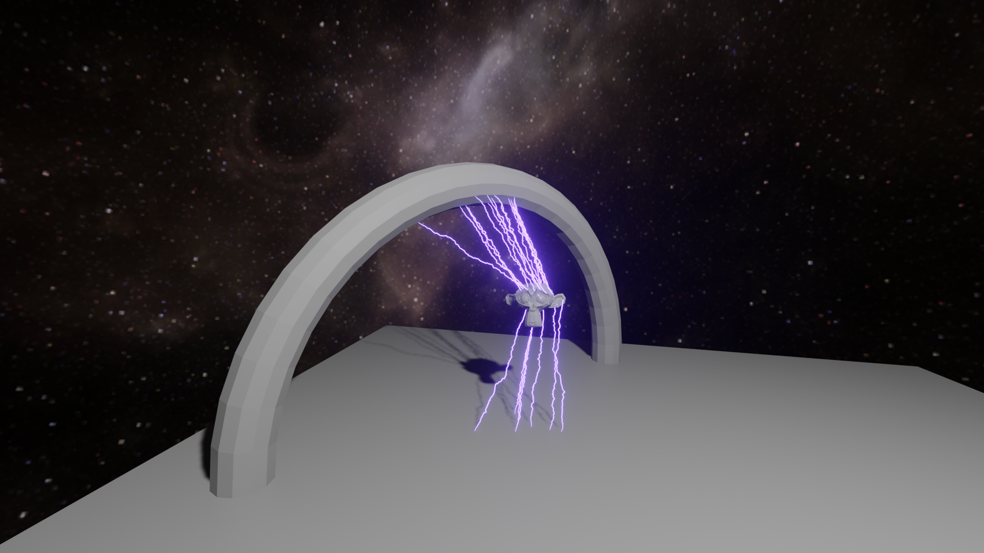 image of the blender monkey shooting off electricity from their head