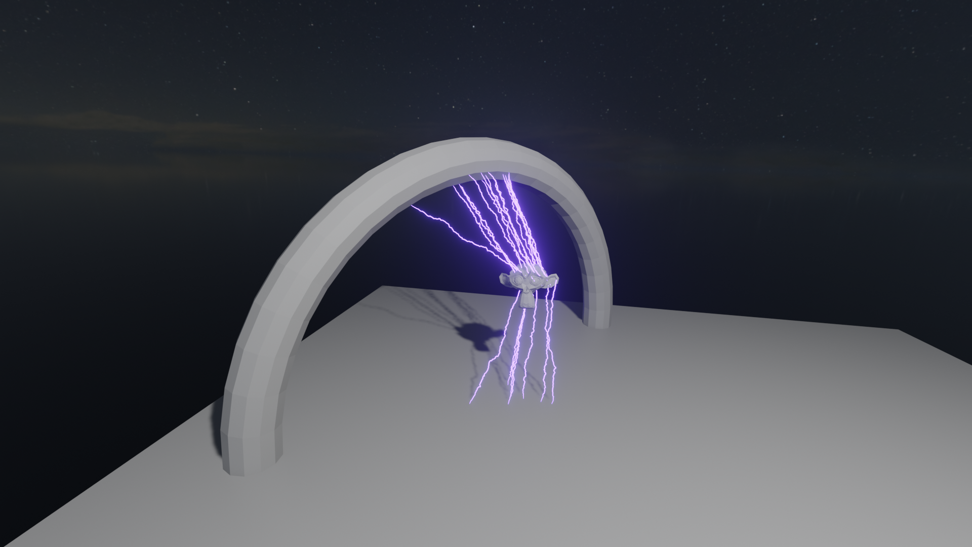 image of the blender monkey shooting off electricity from their head