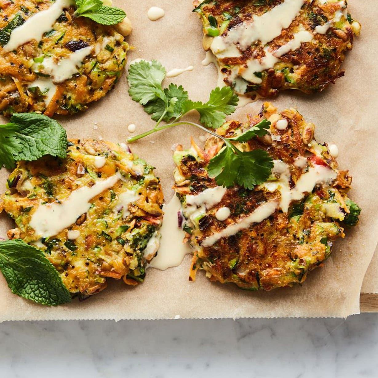 Four healthy frittas on a board