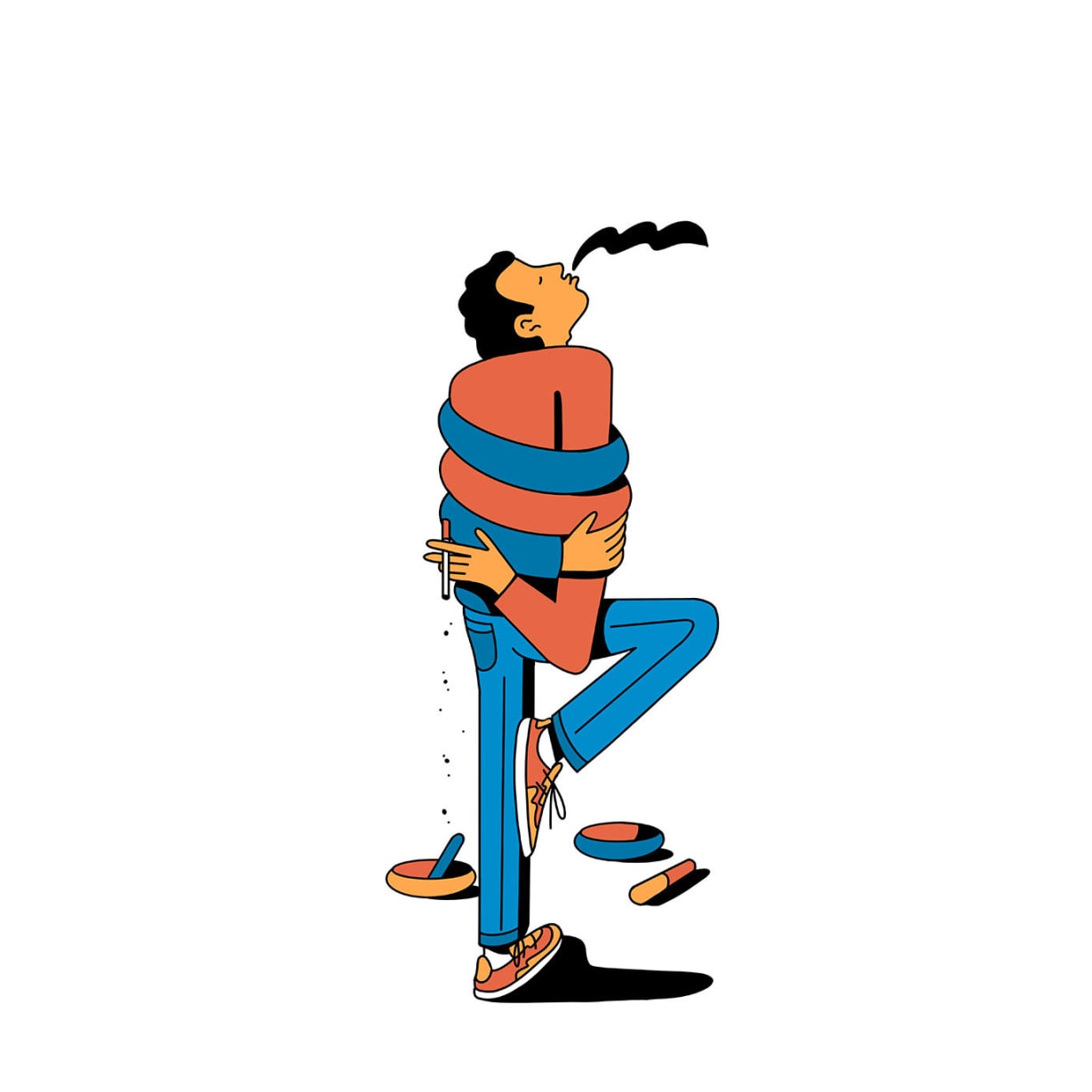 Illustration of man smoking