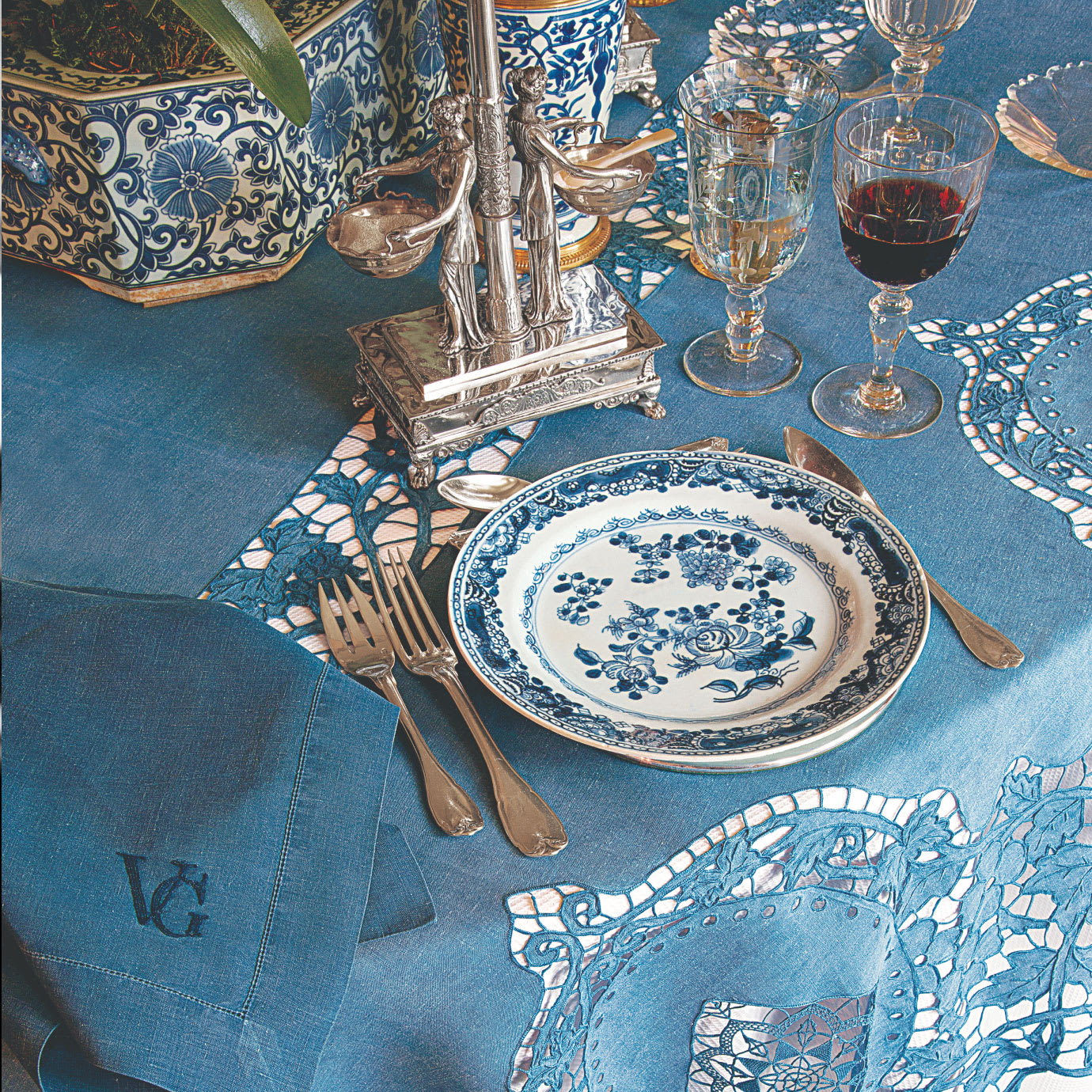 An ornate dinner setting.