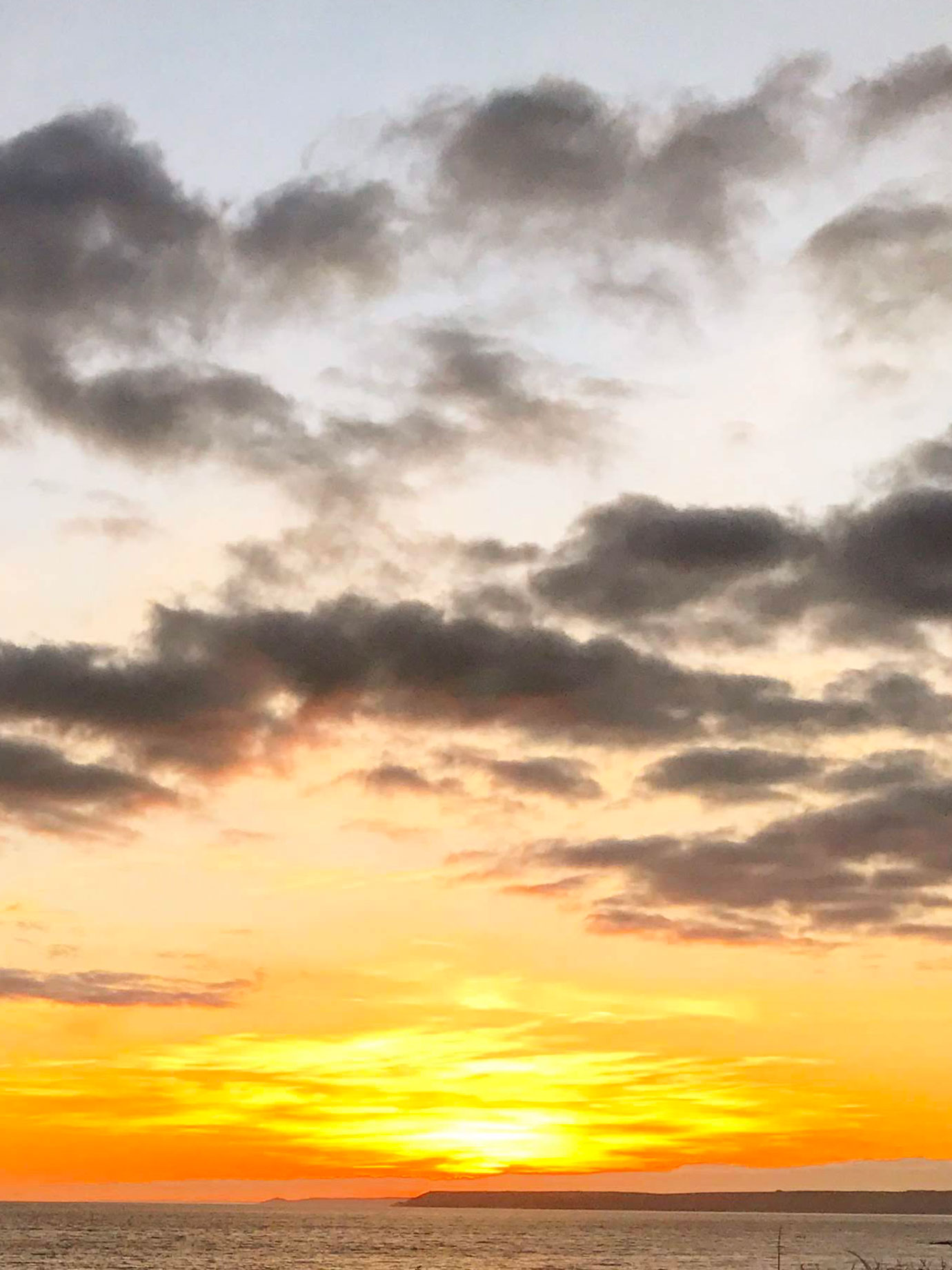 A sunset over the sea.