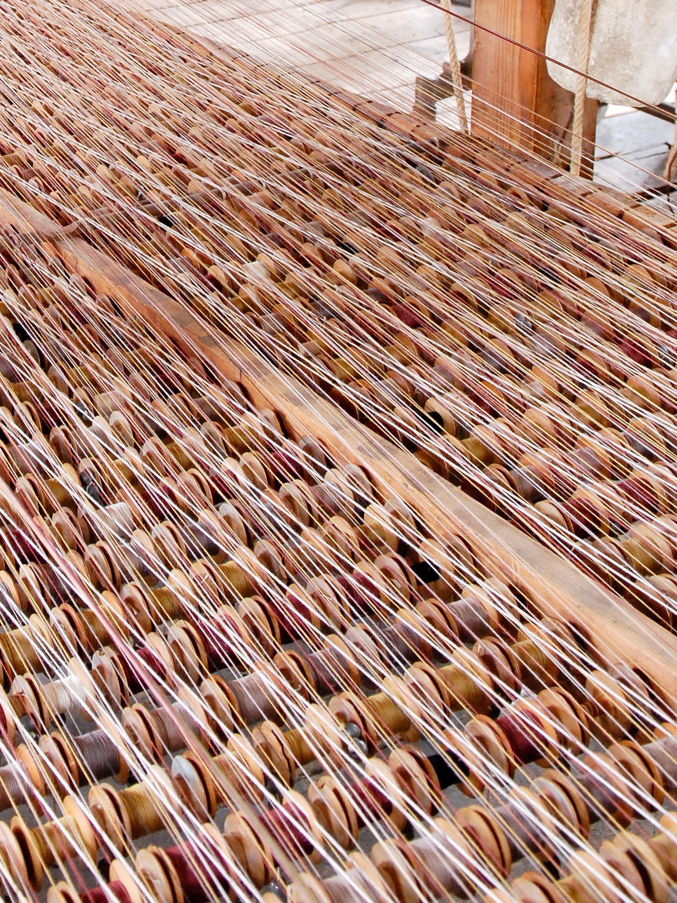 A detail of a weaving machine.