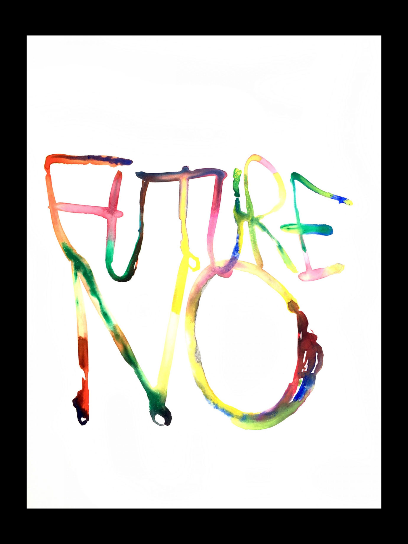 A colourful grafitti painting with Future No written.