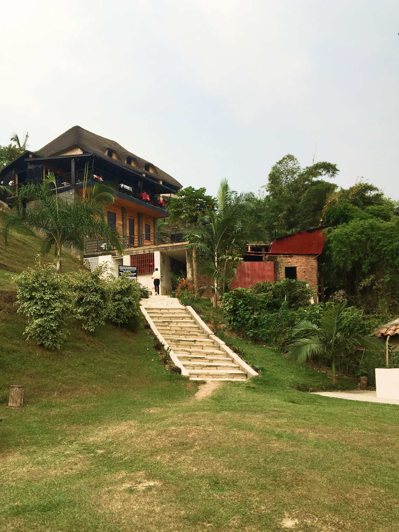 Steps leading up to a wooden building.