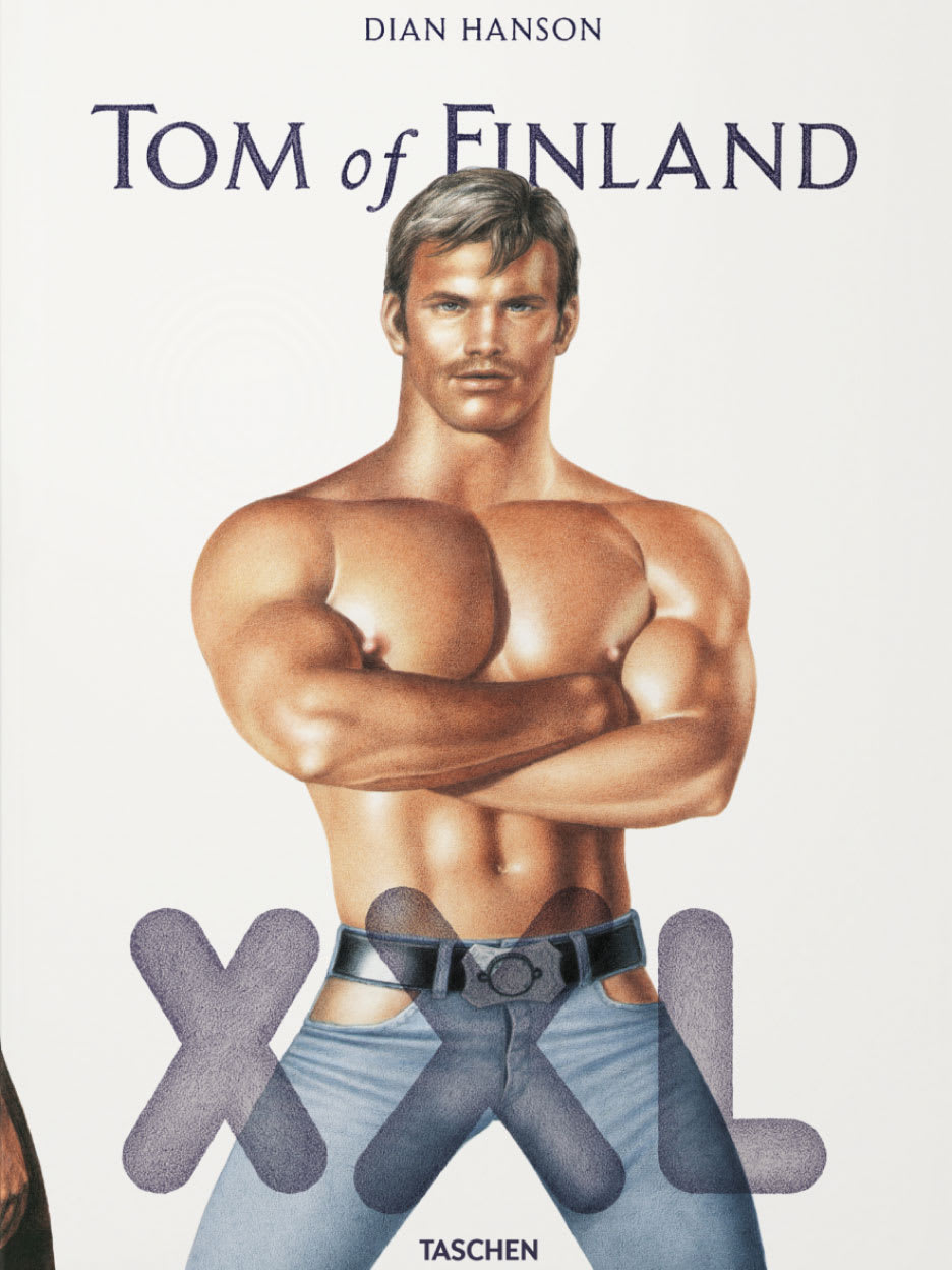 A book cover called Tom of Finland with an illustration of a half naked man on it.