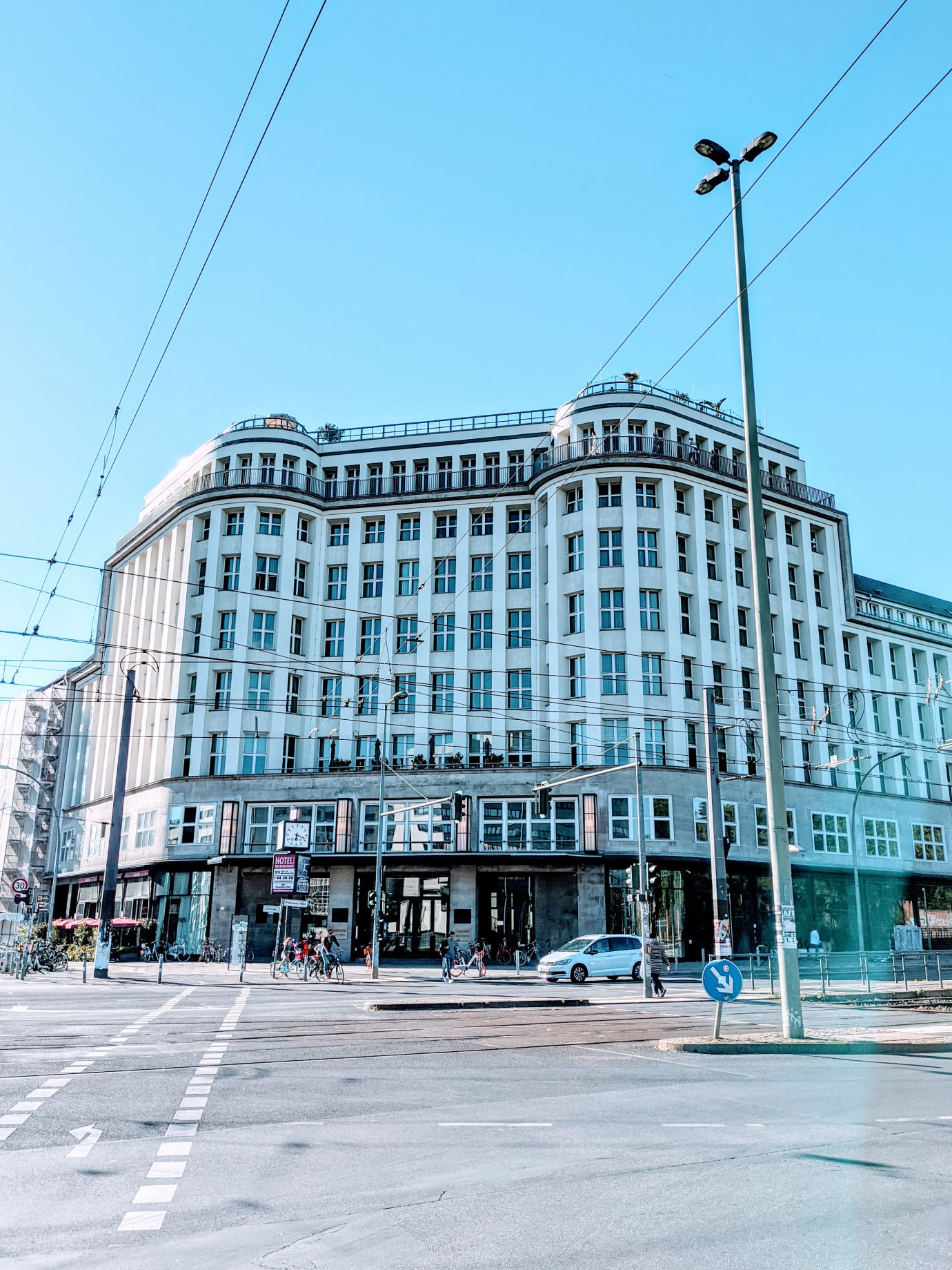 A building on a crossroads.