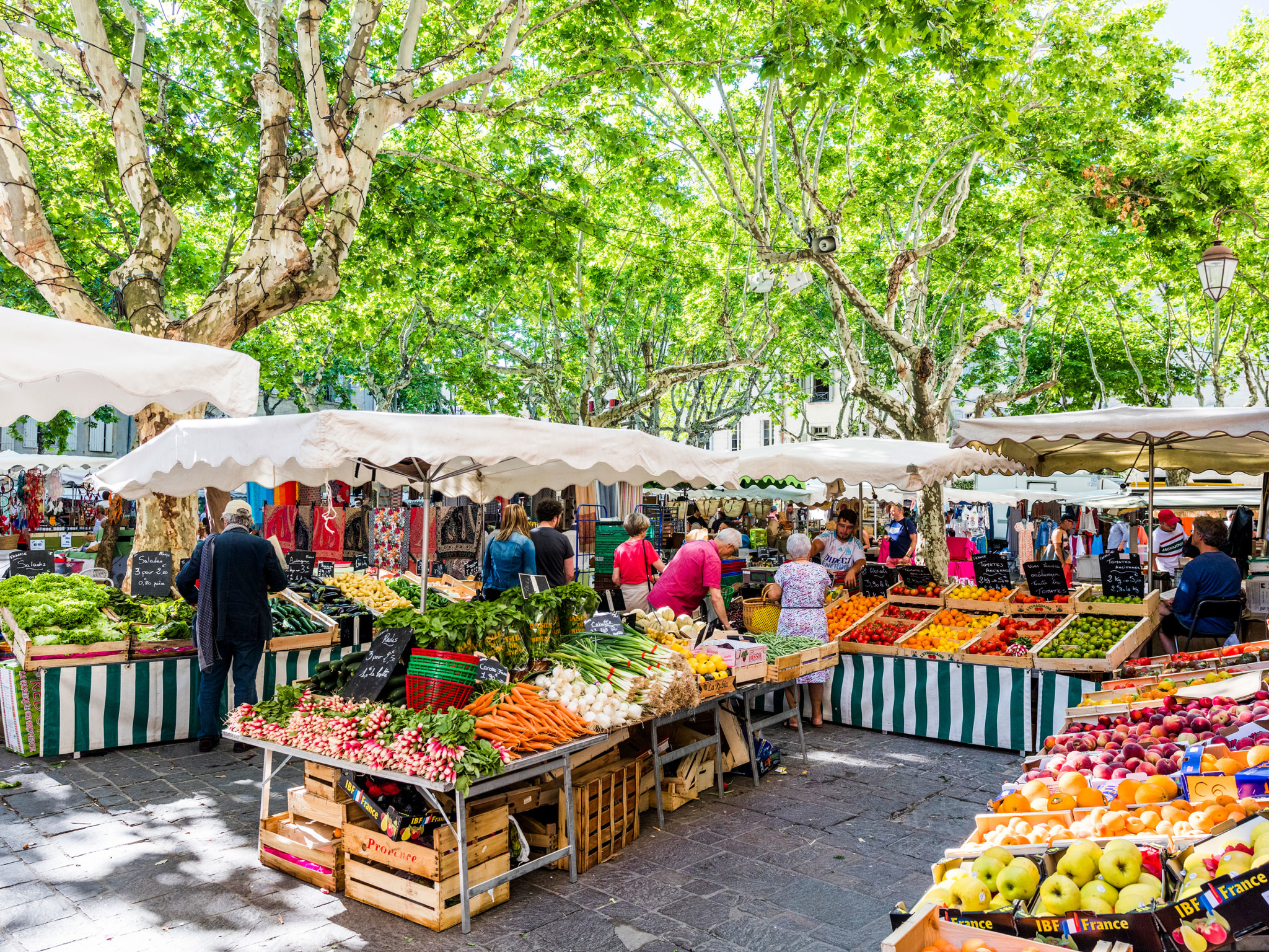 A market in a village square.