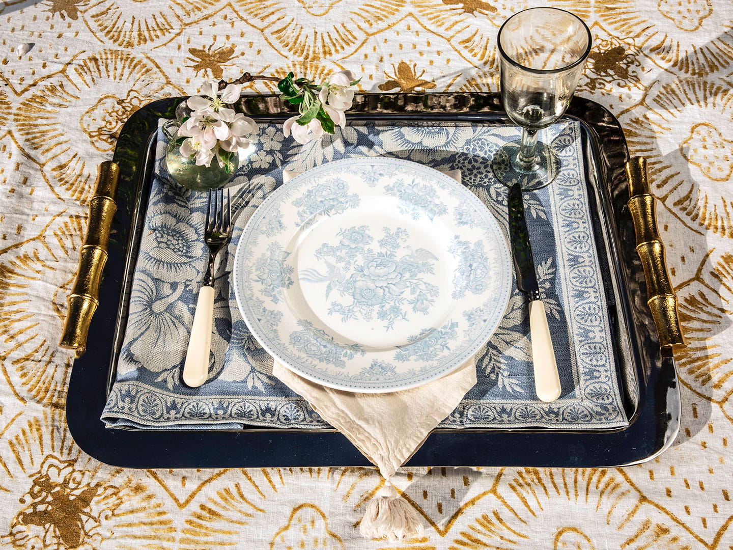 A tray setup for lunch.
