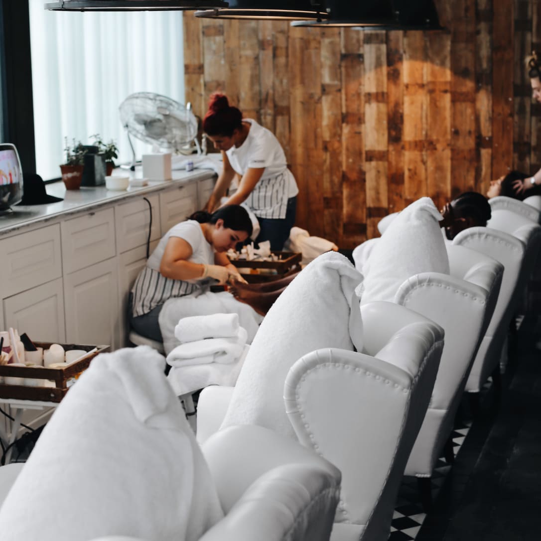 A woman undergoes a beauty treatment.