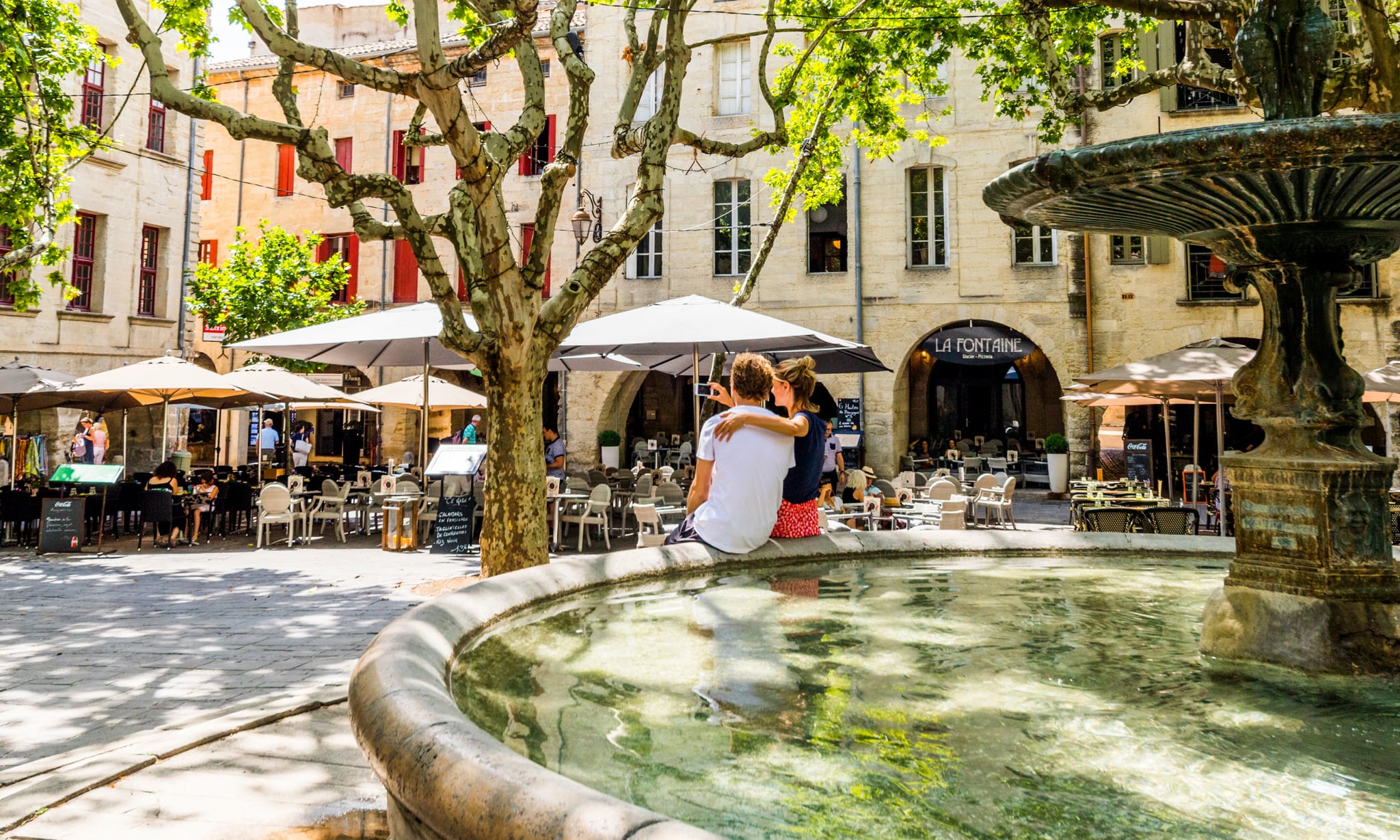 A square in an old french town.