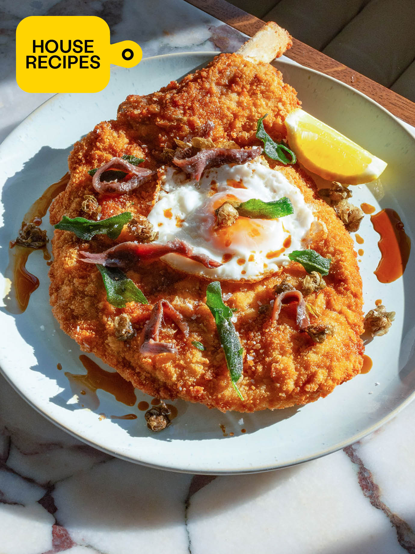 Soho House Veal Schnitzel with potato and cucumber salad