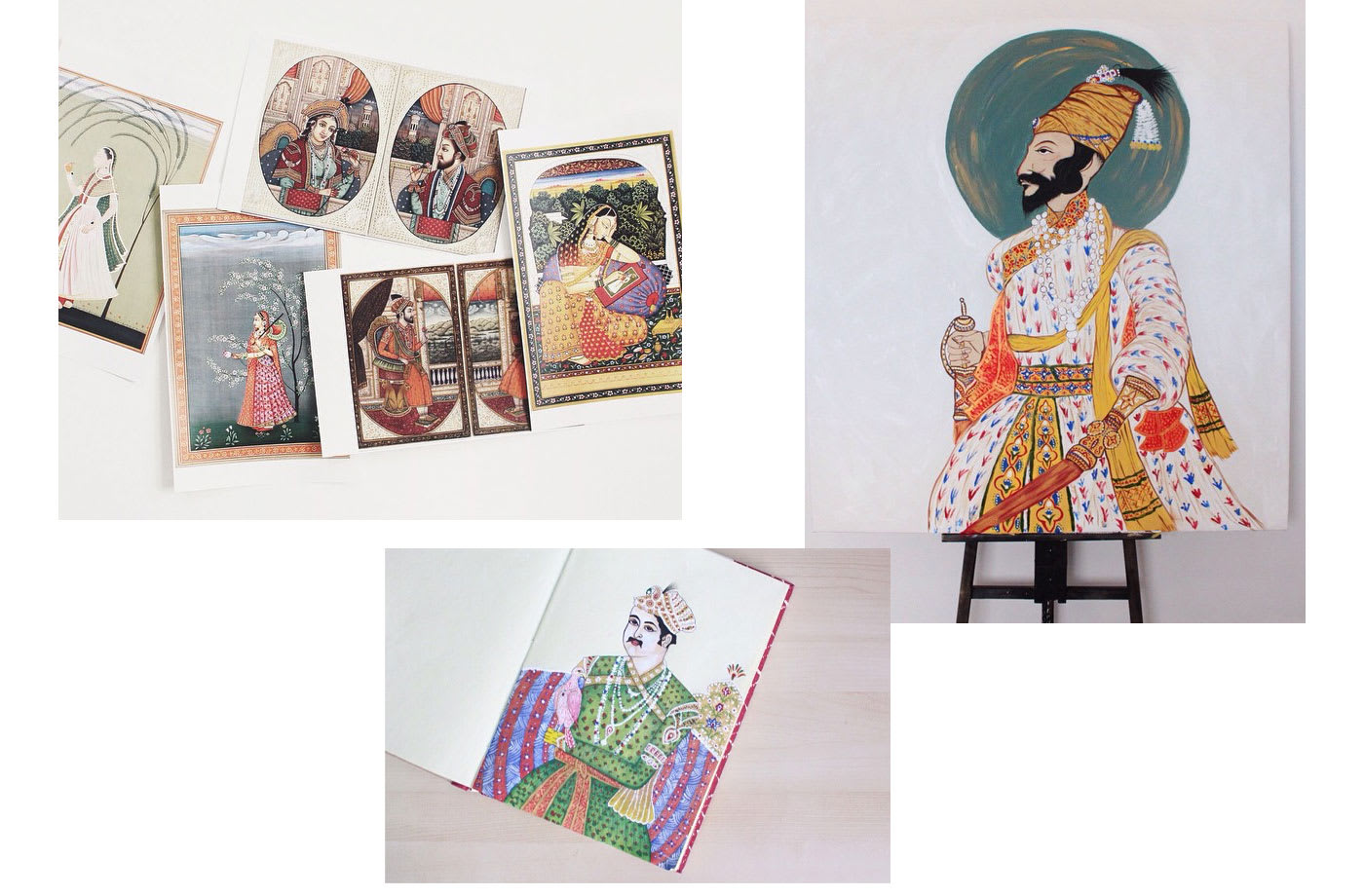 Various Mughal style drawings.