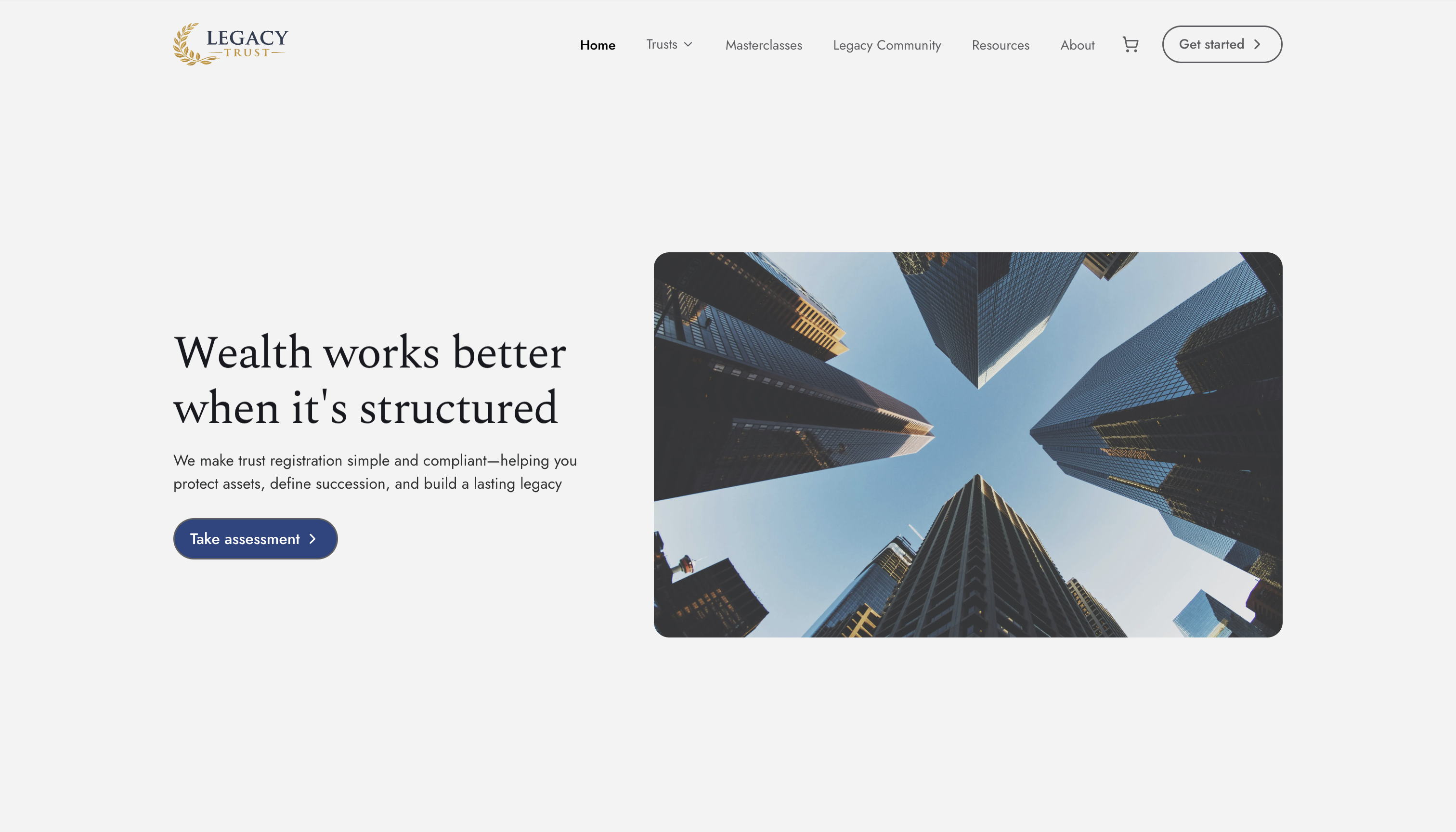 Real Wakili homepage hero section introducing trust and legacy planning services.