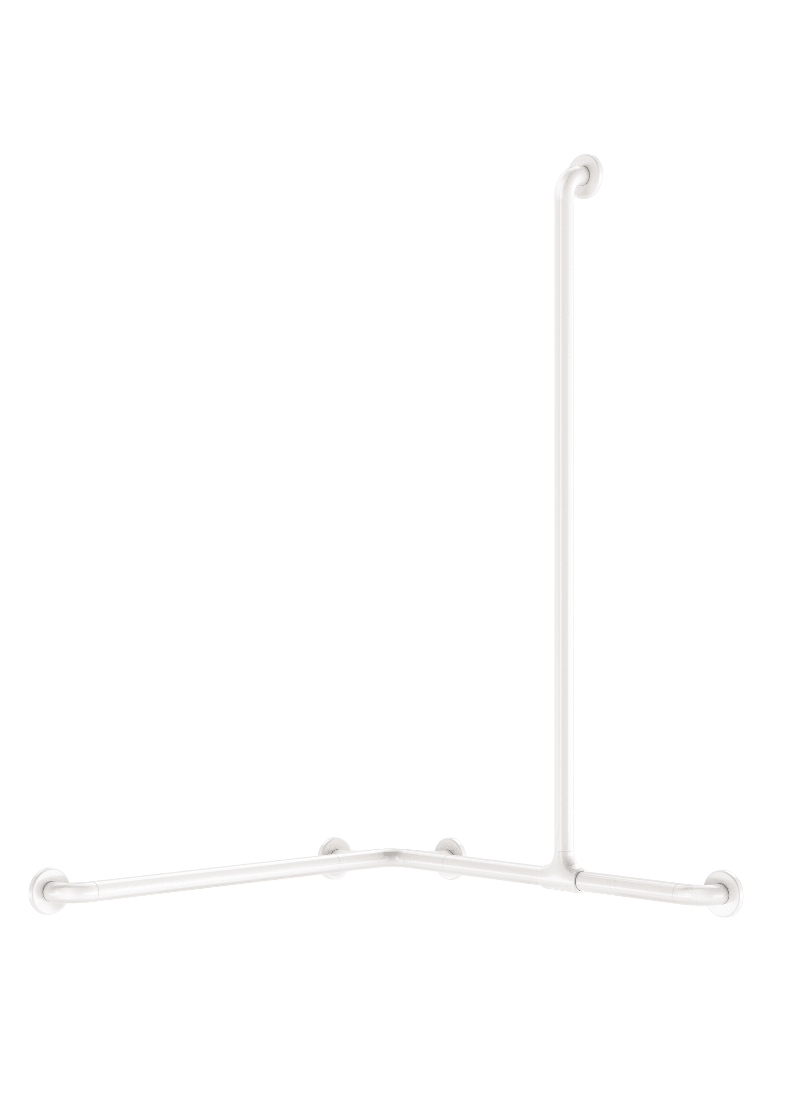 Delabie Douchegreep + verstelbare verticale stang Ï32 wit Nylon