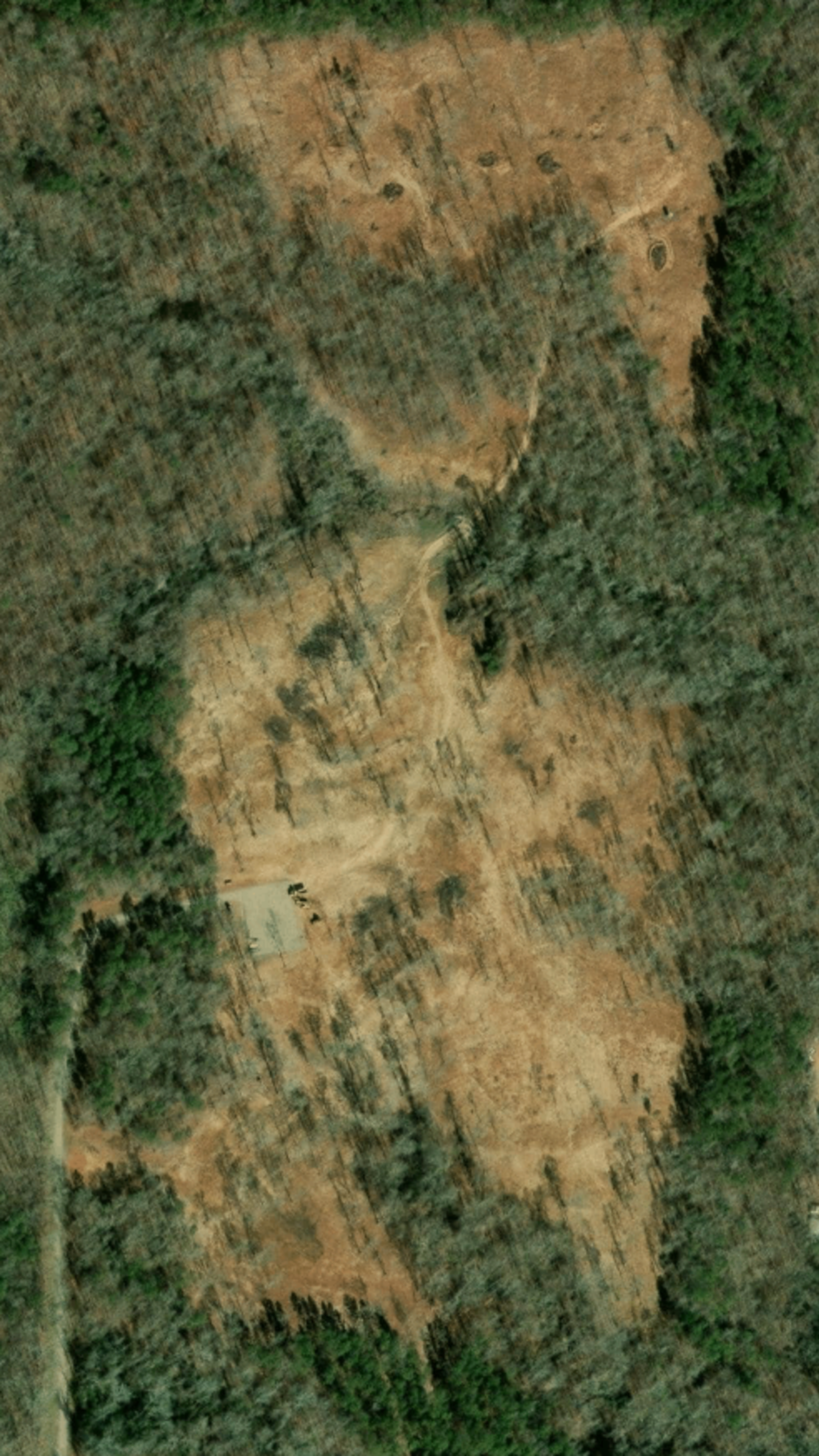 Satellite imagery showing site development.